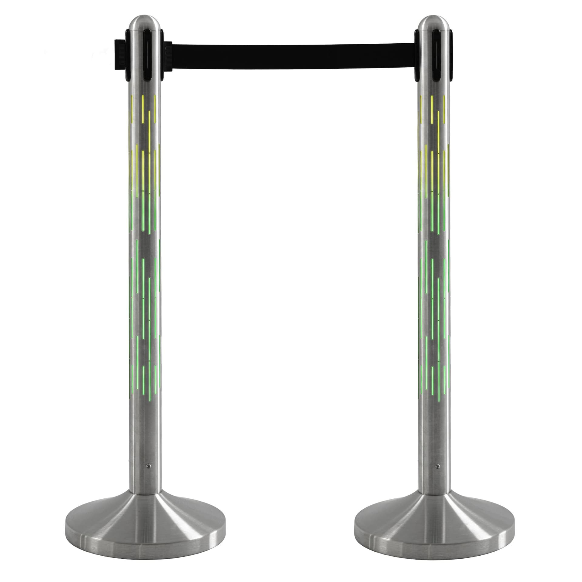 Afzetpaal Securit Nova RVS met rolband en RGB-verlichting 100cm zilver 4