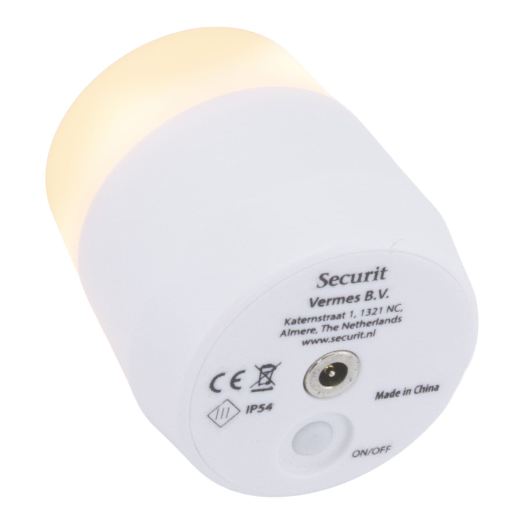 Theelicht Securit Amsterdam LED warmwit met oplaadstation 12 stuks wit 3