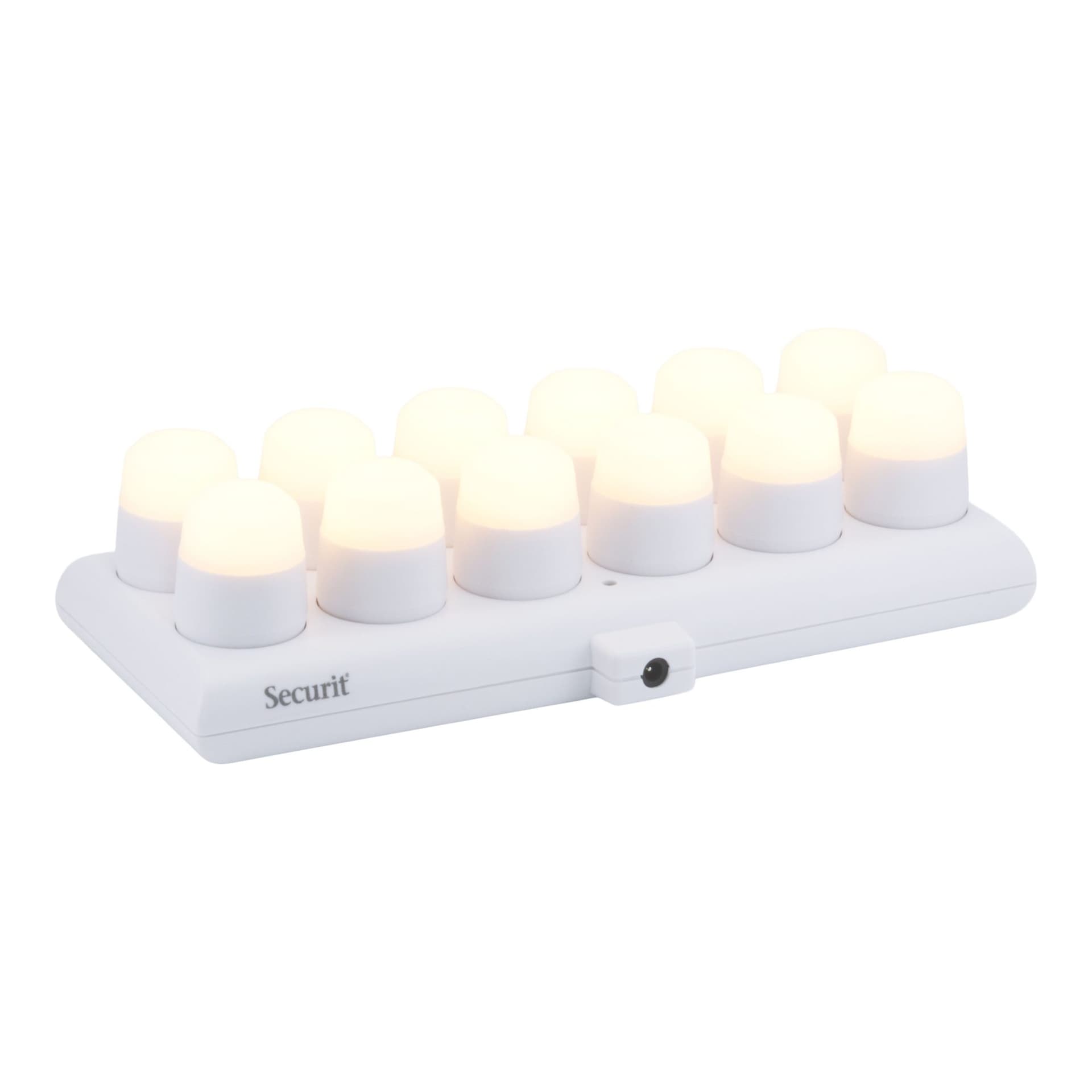 Theelicht Securit Amsterdam LED warmwit met oplaadstation 12 stuks wit 4