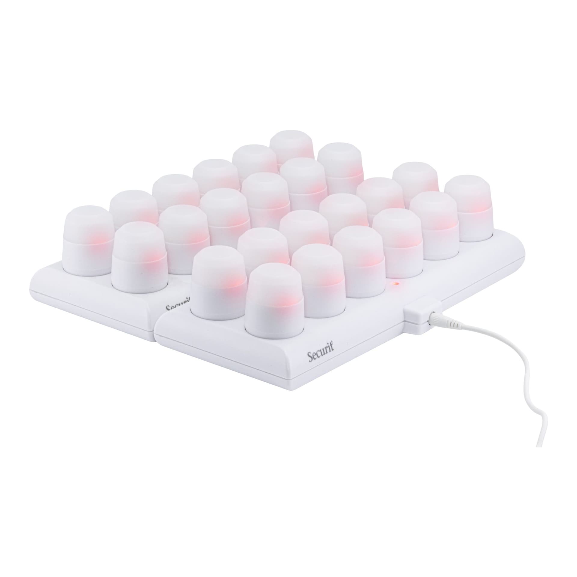 Theelicht Securit Amsterdam LED warmwit met oplaadstation 12 stuks wit 5