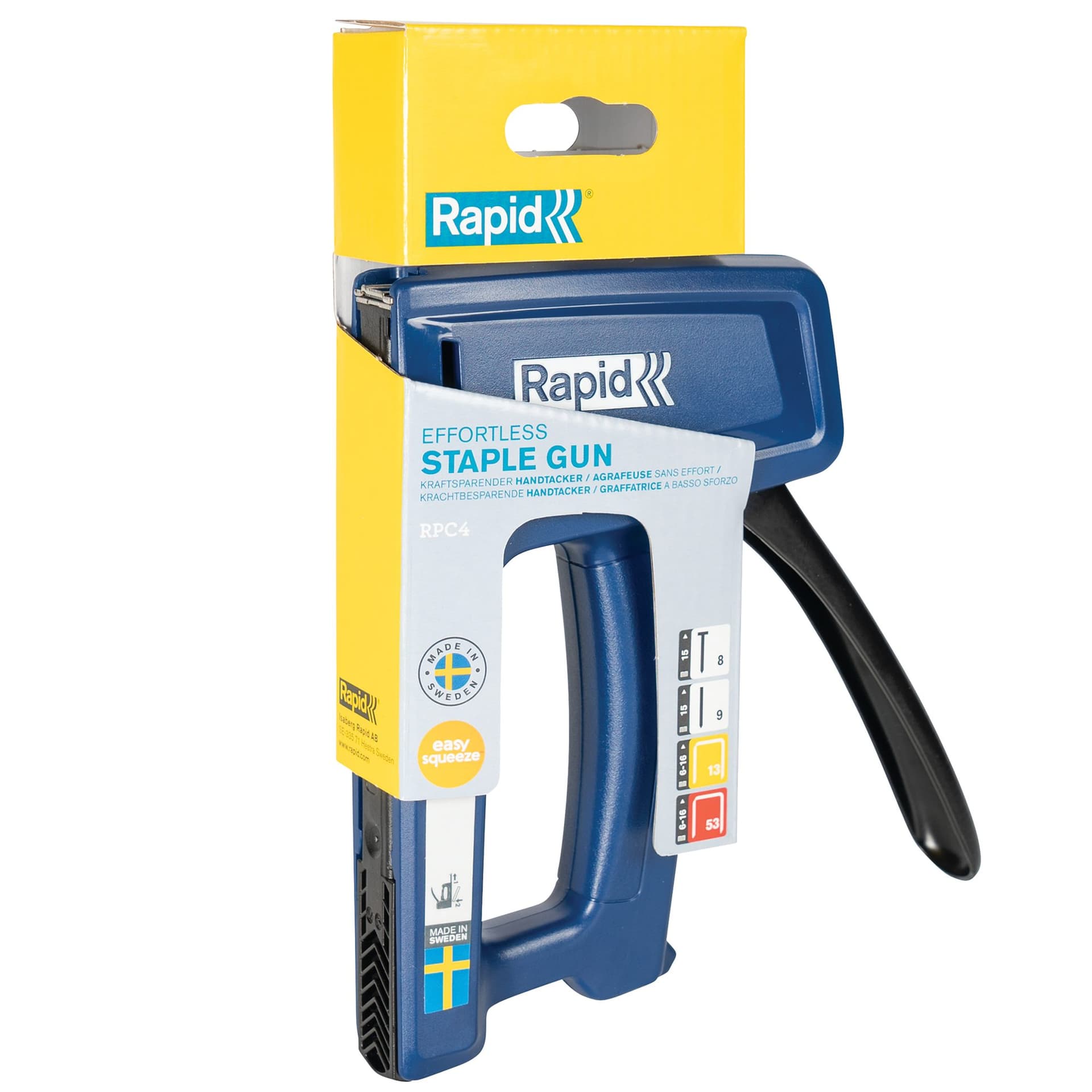Handtacker Rapid Squeezy RPC4 13/6-16 blauw 3