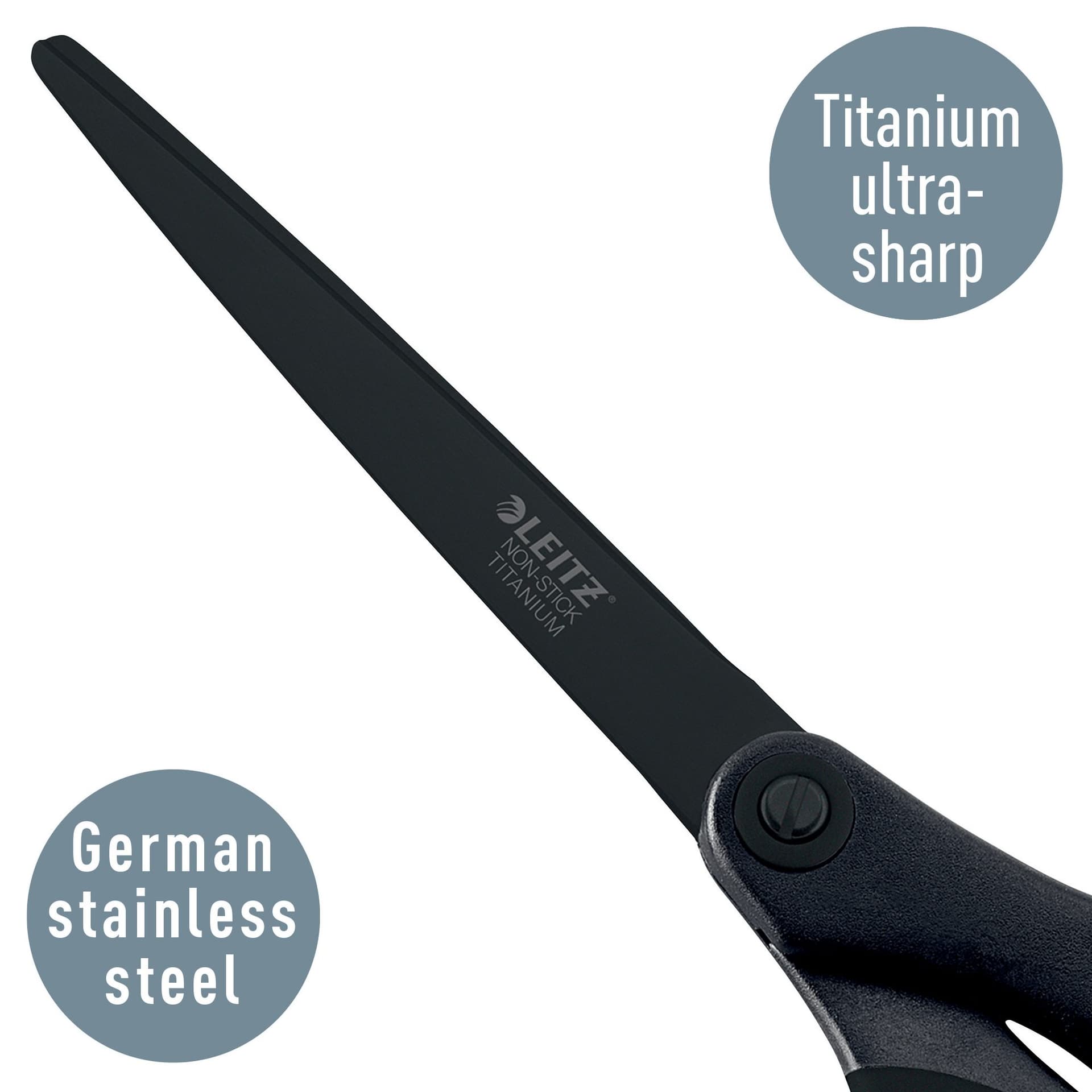 Schaar Leitz kleefvrij 180mm titanium zwart 4