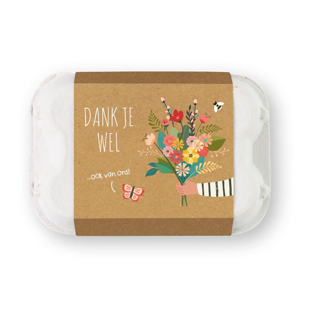 Giftbox Blossombs Dank je wel eierdoosje à 6 zaadbommetjes