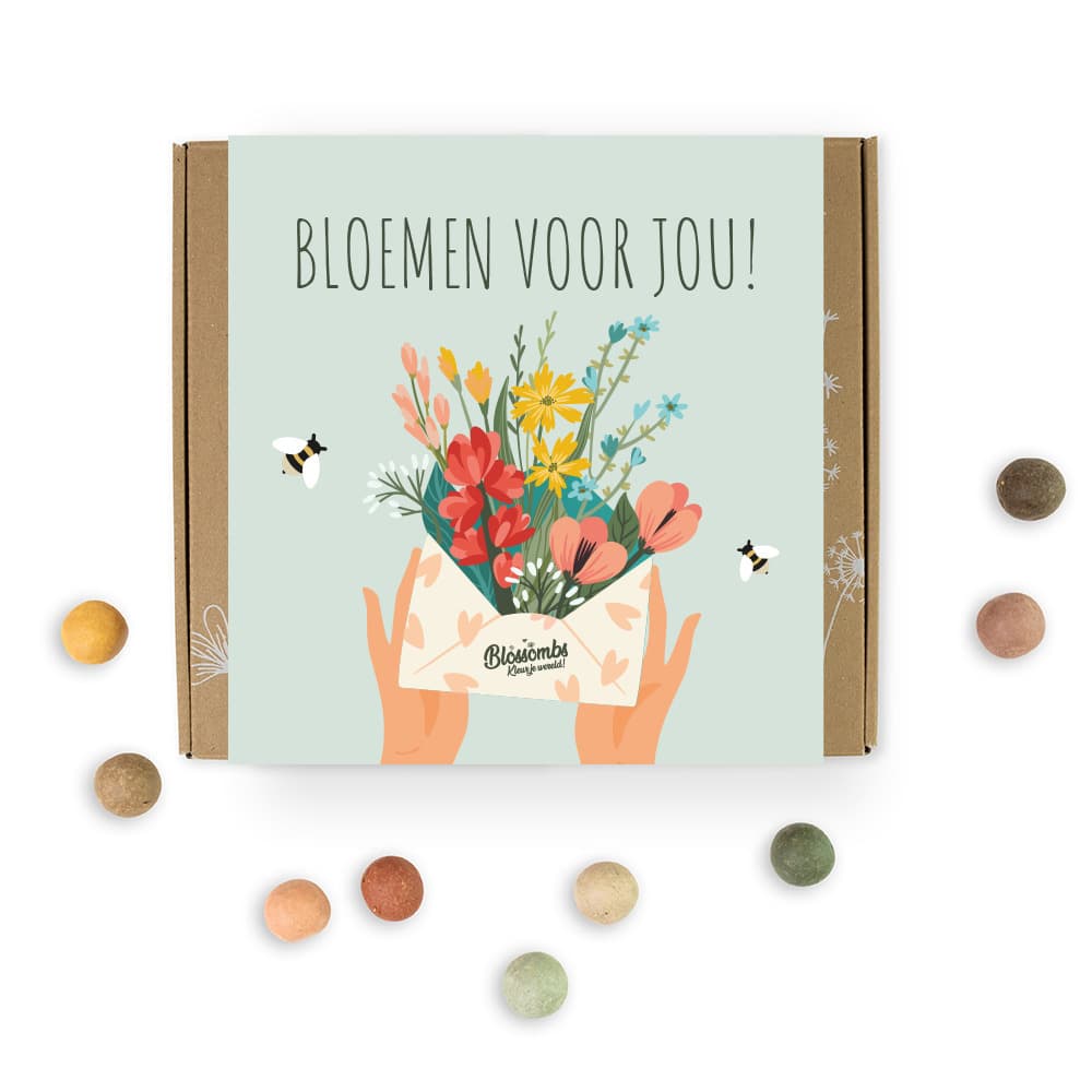 Giftbox Blossombs Bloemen voor jou box à 9 zaadbommetjes 2