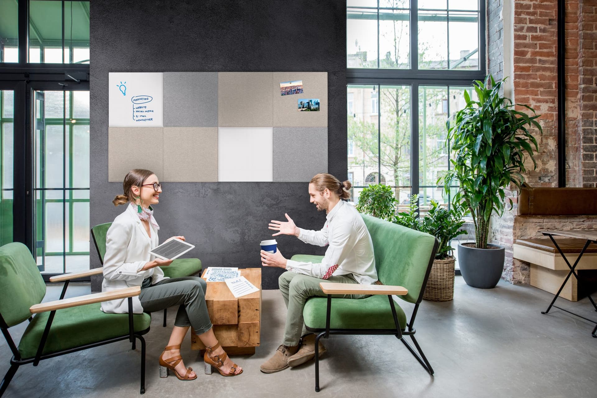 Prikbord Legamaster BOARD-UP akoestisch 75x100cm quiet grey 5