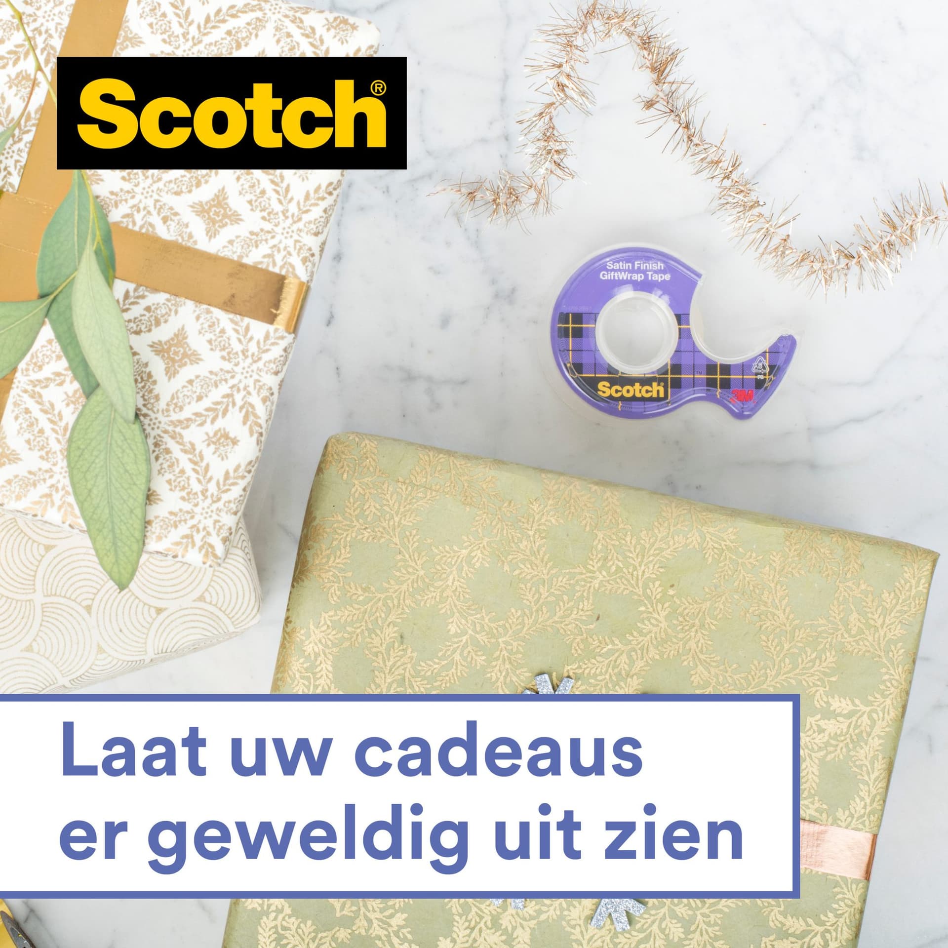 Plakband Scotch Gift-Wrap Tape 19mmx15m op dispenser 3
