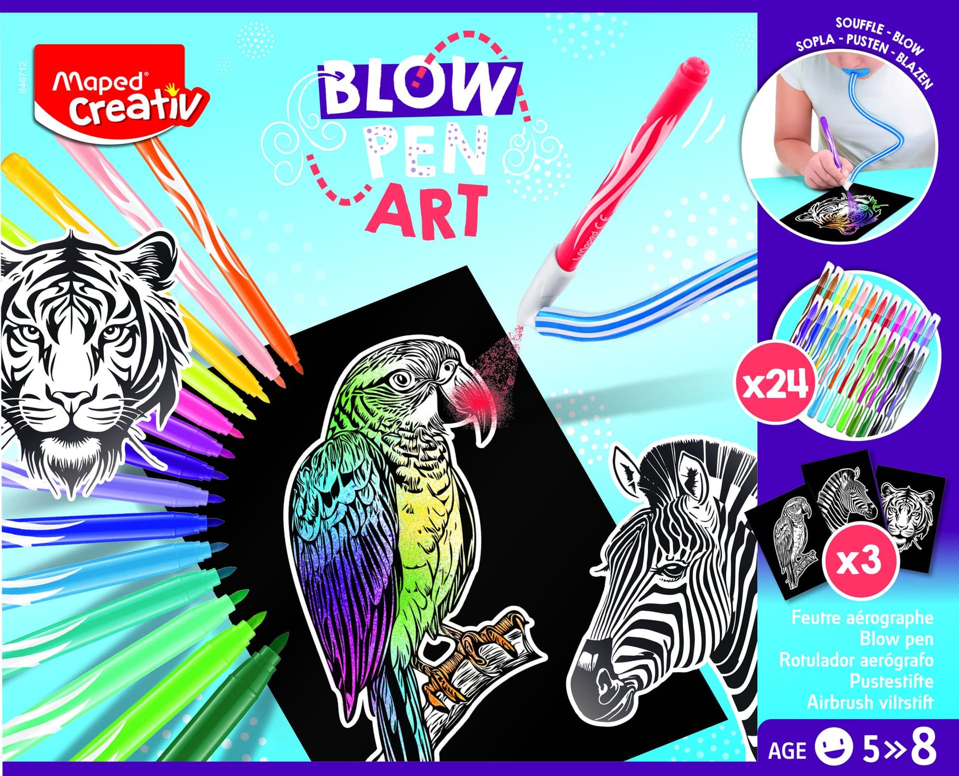Blowpen Maped Creativ Art Creatief met 24 kleuren