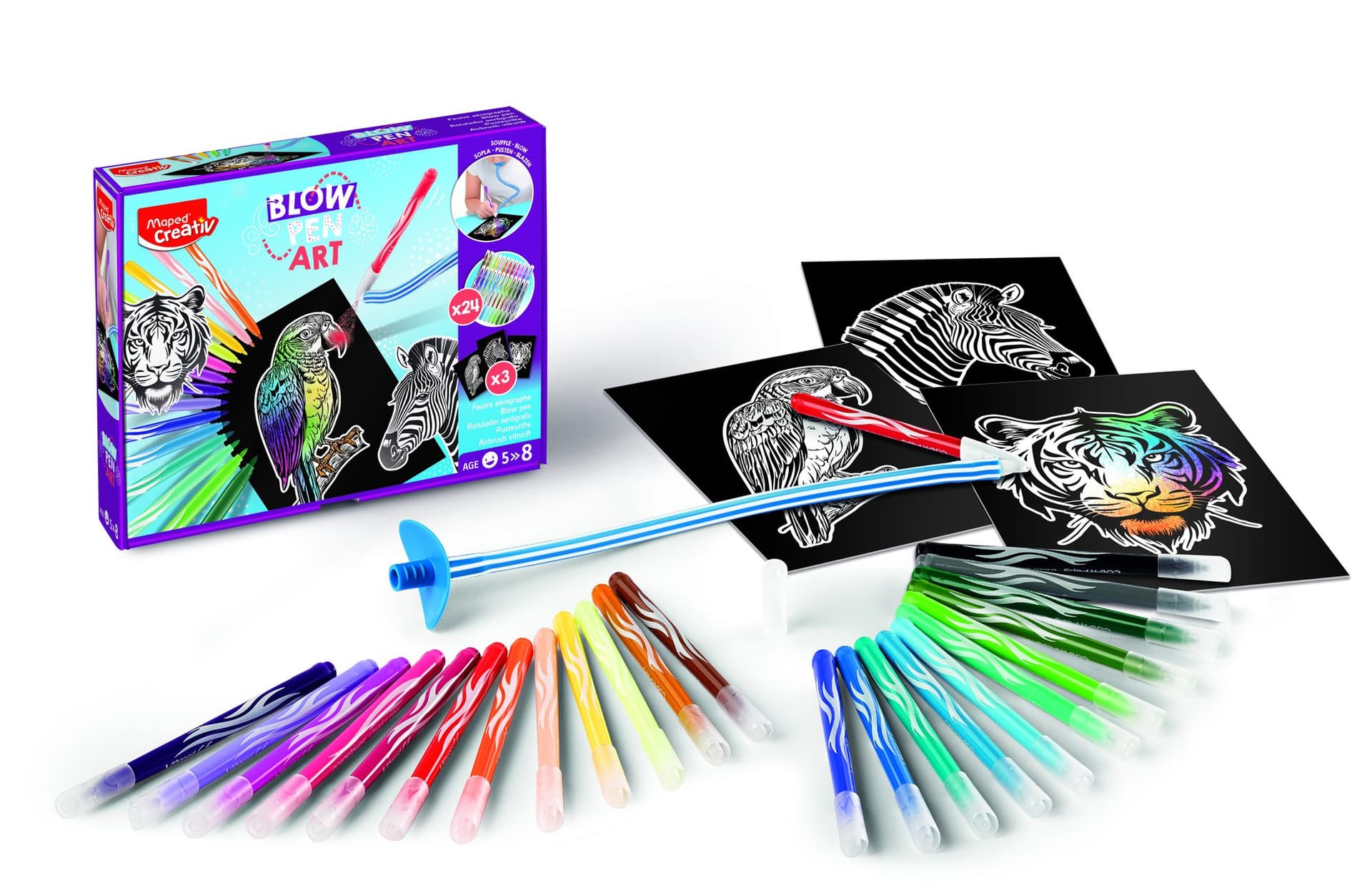 Blowpen Maped Creativ Art Creatief met 24 kleuren 2