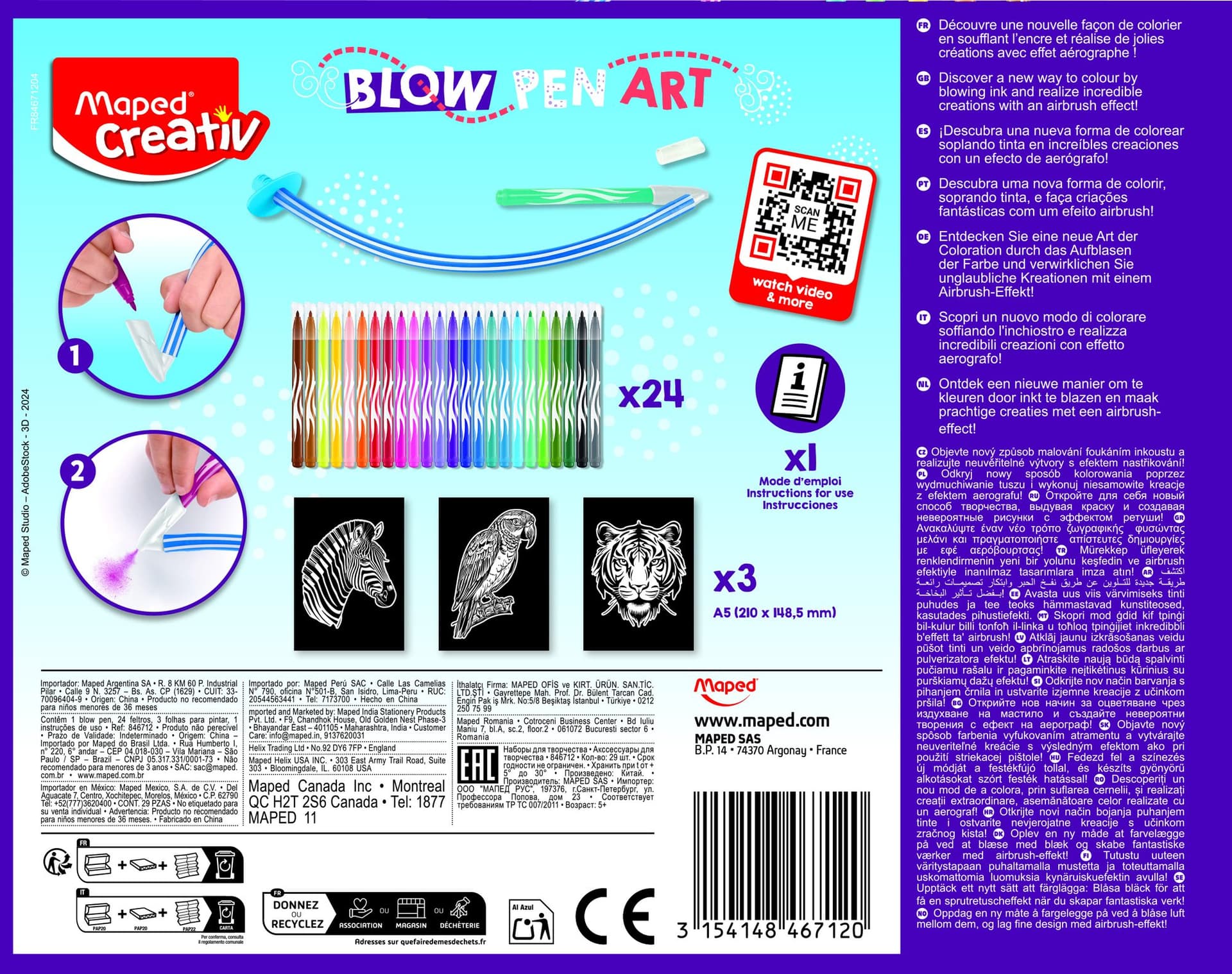 Blowpen Maped Creativ Art Creatief met 24 kleuren 3