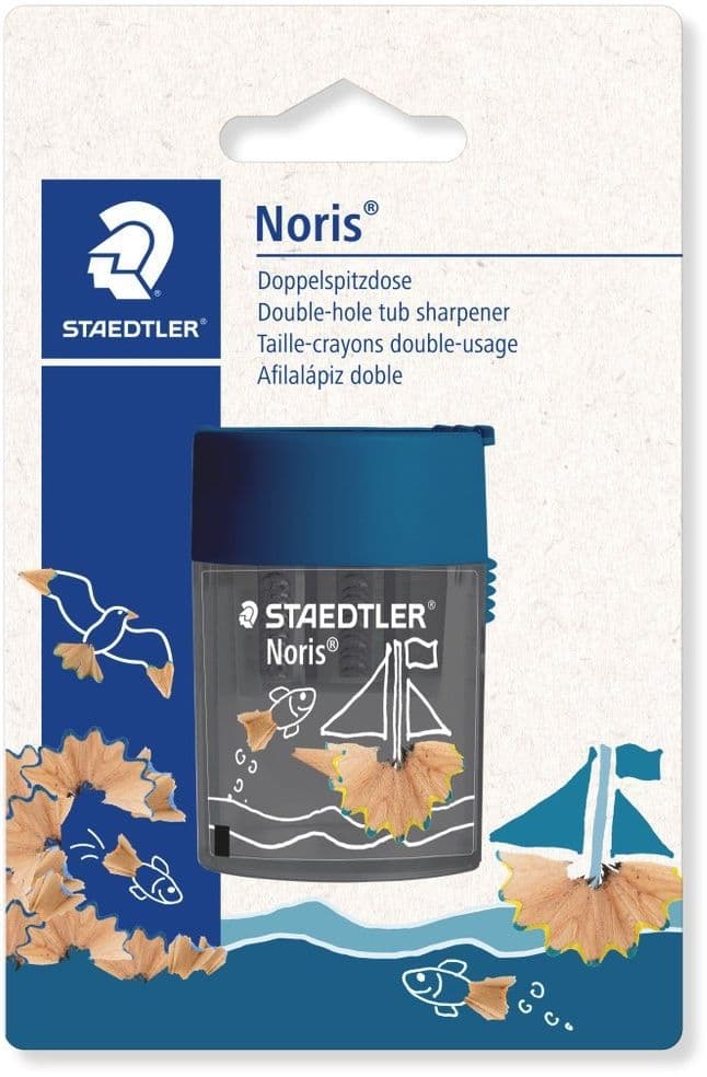 Puntenslijper Staedtler Noris 512 dubbel met opvangbak blauw 2