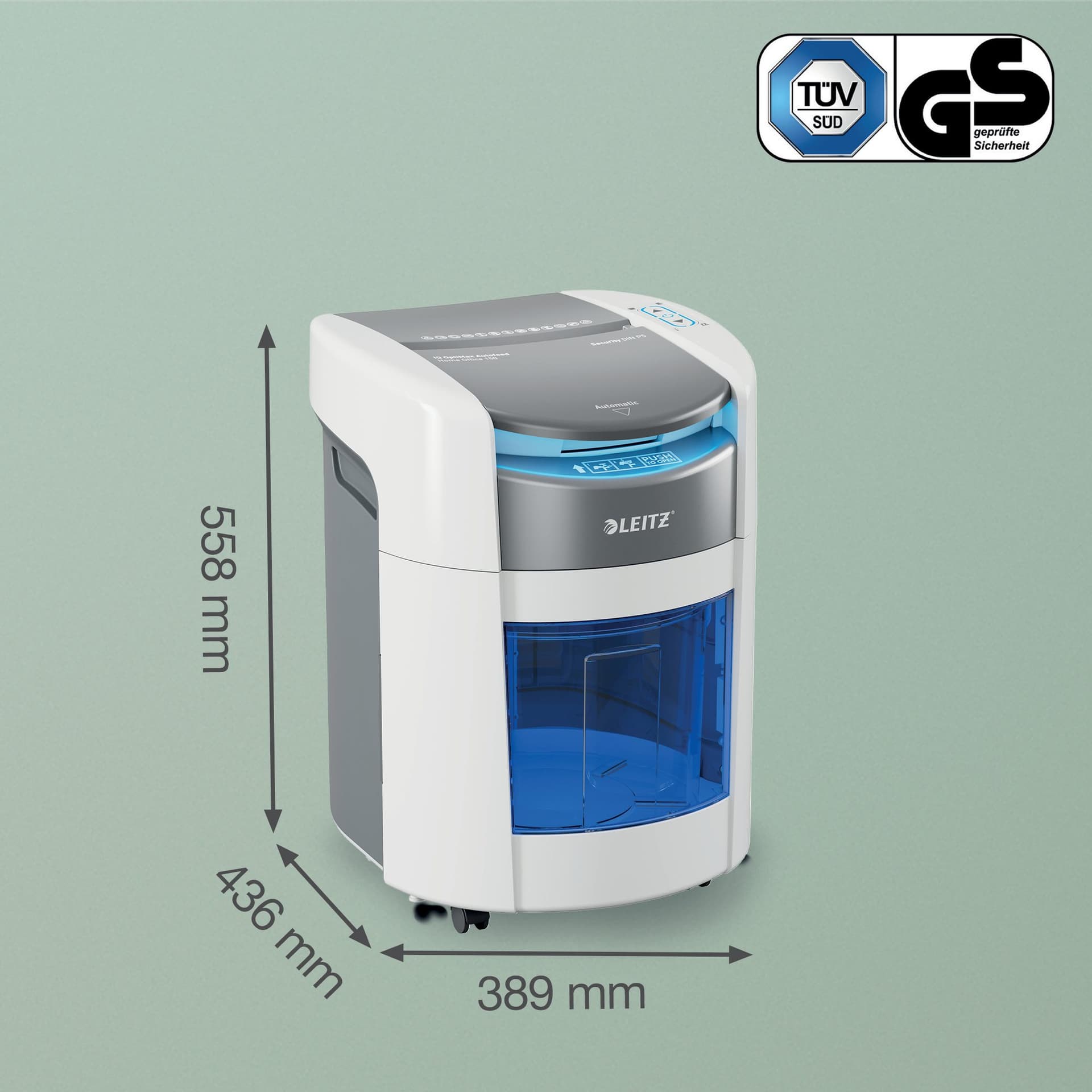 Papiervernietiger Leitz IQ OptiMax Autofeed 150 P4 snippers 4x10mm 3