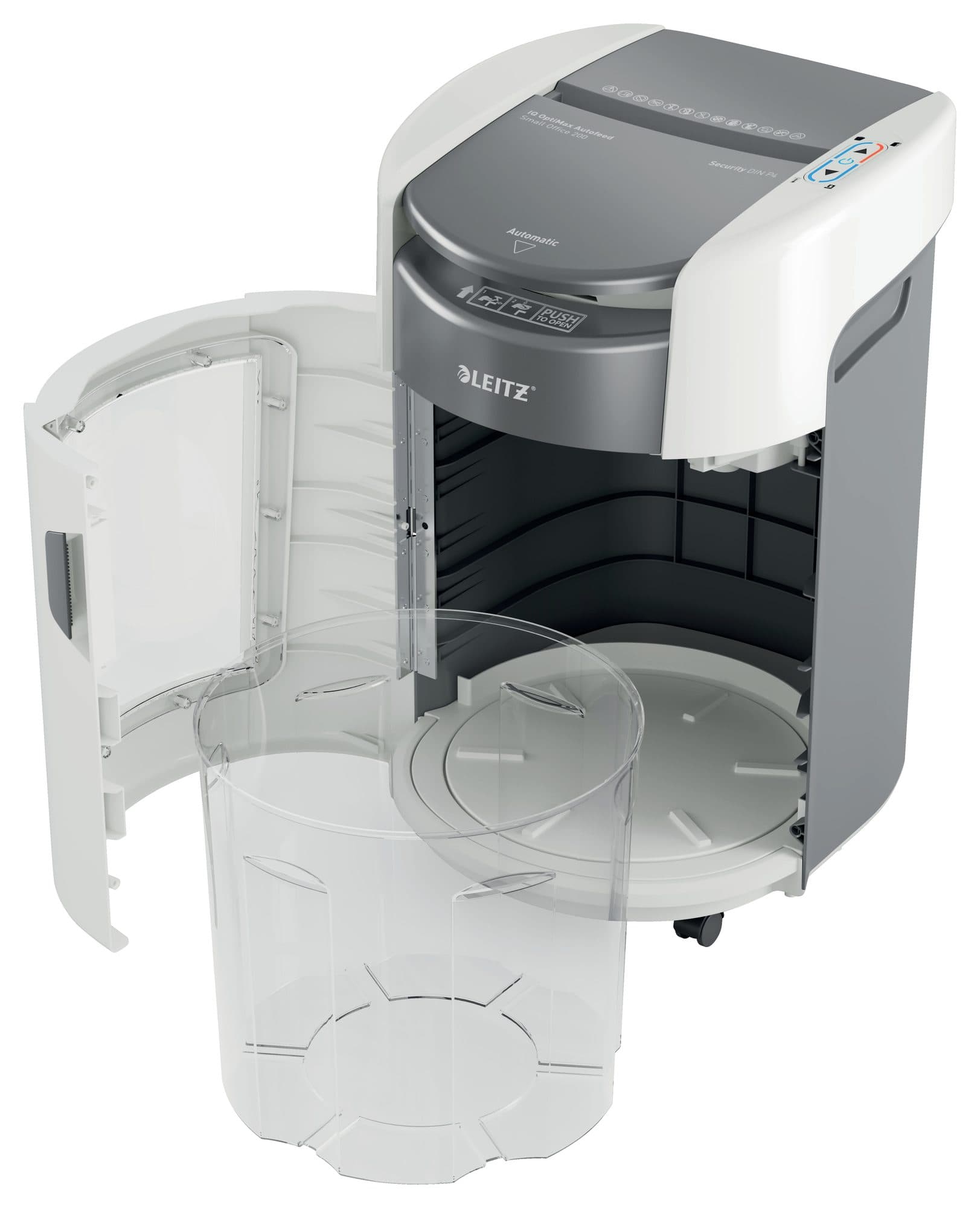 Papiervernietiger Leitz IQ OptiMax Autofeed 200 P4 snippers 4x10mm 2