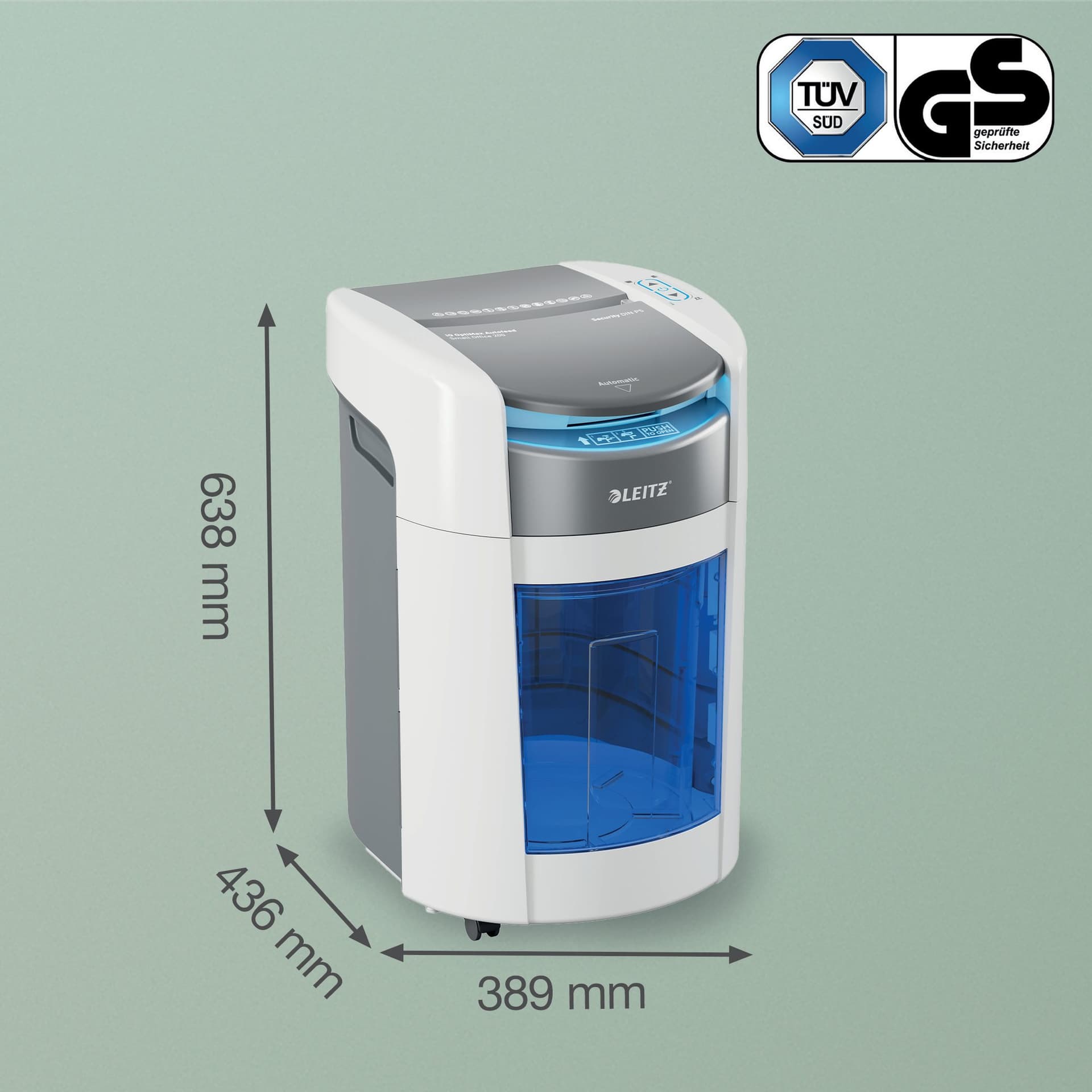 Papiervernietiger Leitz IQ OptiMax Autofeed 200 P4 snippers 4x10mm 3