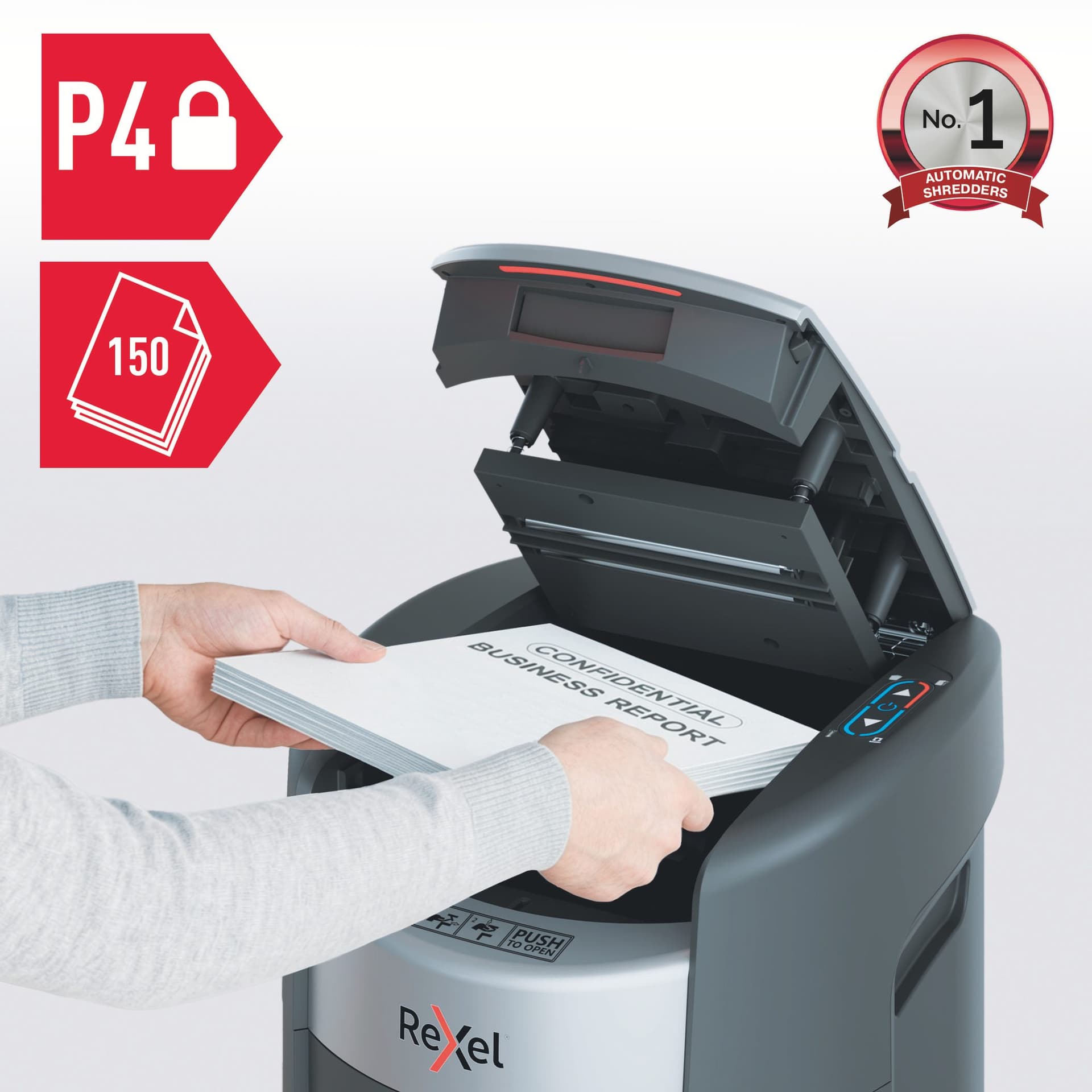 Papiervernietiger Rexel ShredMax AutoFeed+ 150X P4 snippers 4x10mm 9