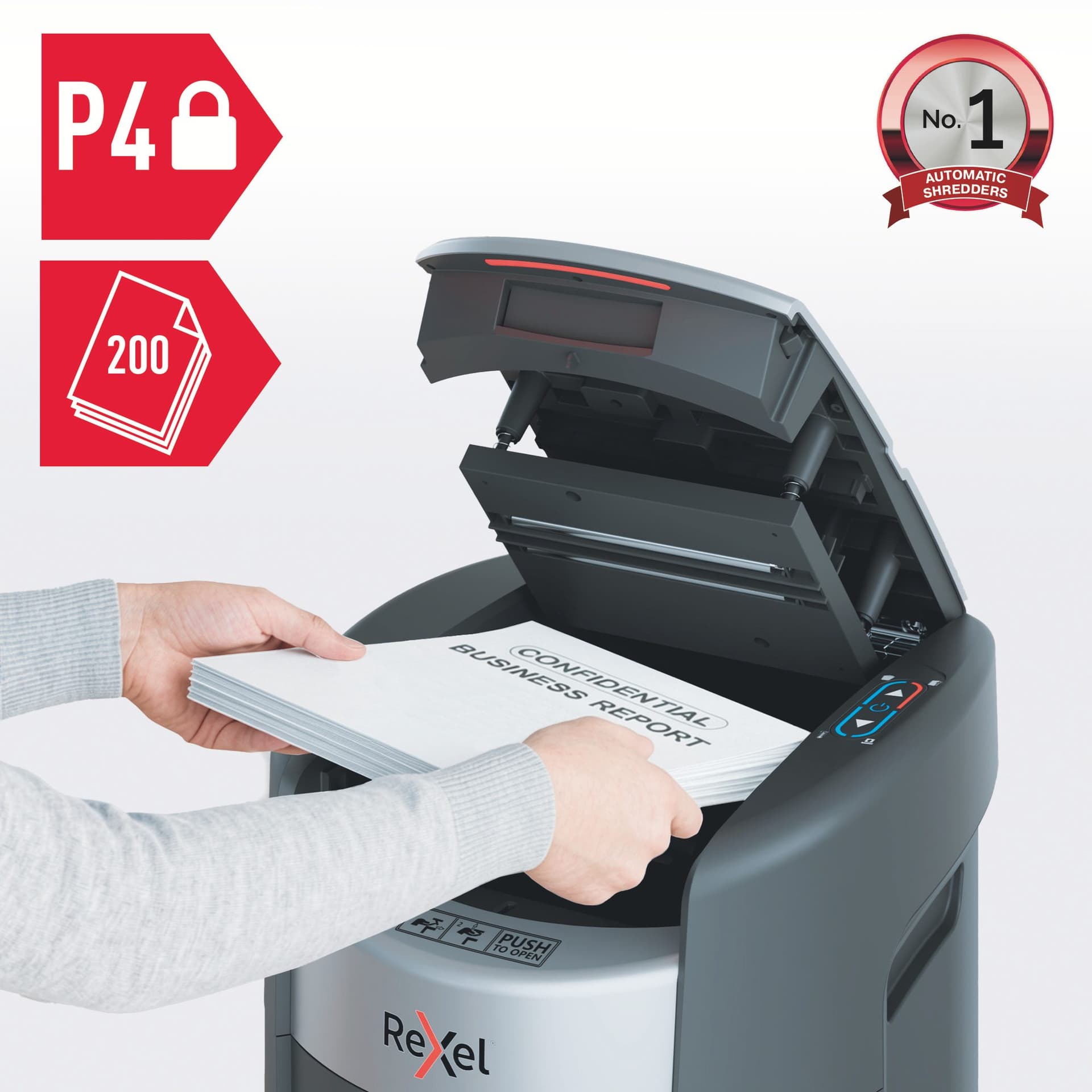 Papiervernietiger Rexel ShredMax AutoFeed+ 200X P4 snippers 4x10mm 9