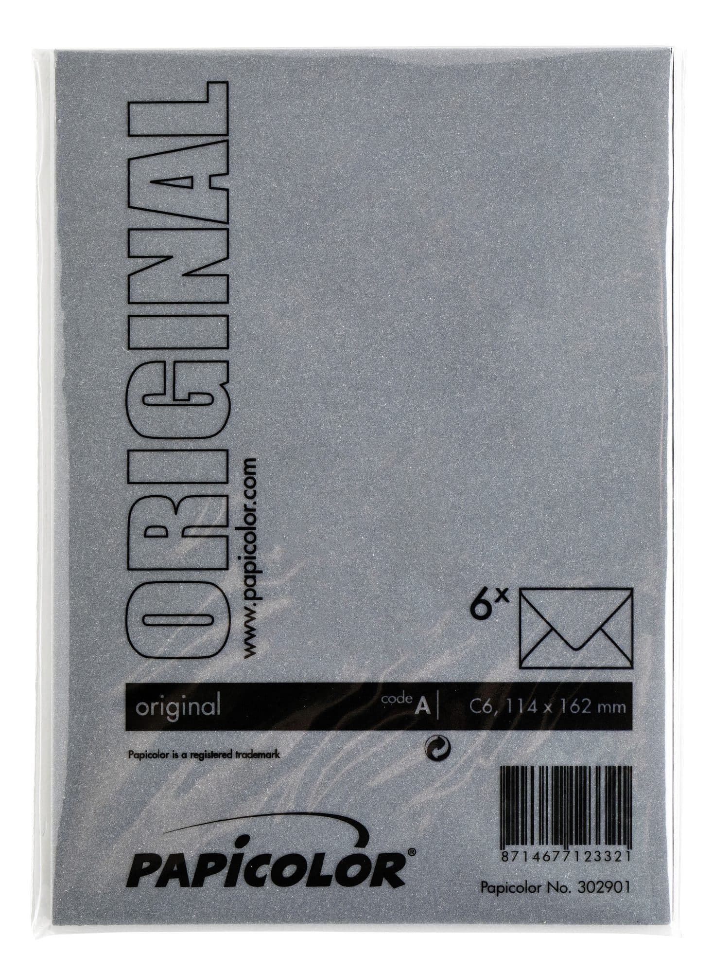 Envelop Papicolor C6 114x162mm ravenzwart pak à 6 stuks 3