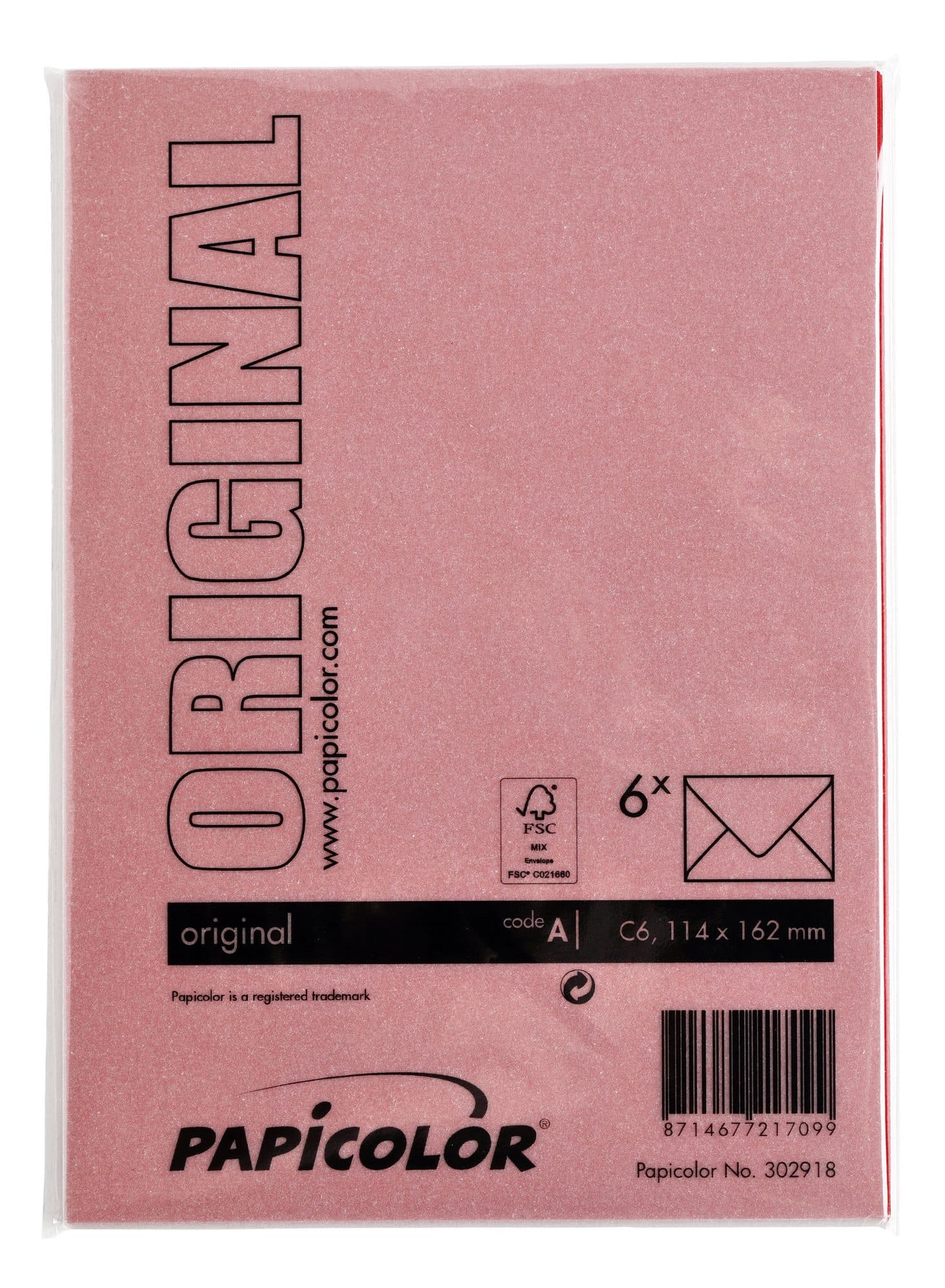 Envelop Papicolor C6 114x162mm rood pak à 6 stuks 3