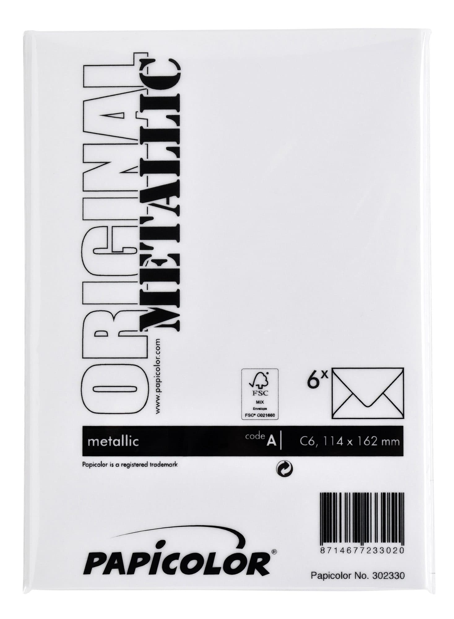 Envelop Papicolor C6 114x162mm metallic parelwit pak à 6 stuks 3