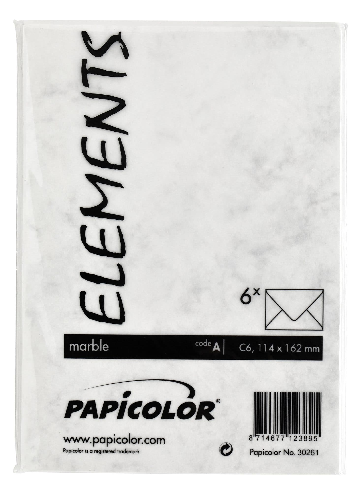 Envelop Papicolor C6 114x162mm marble grijs pak à 6 stuks 3