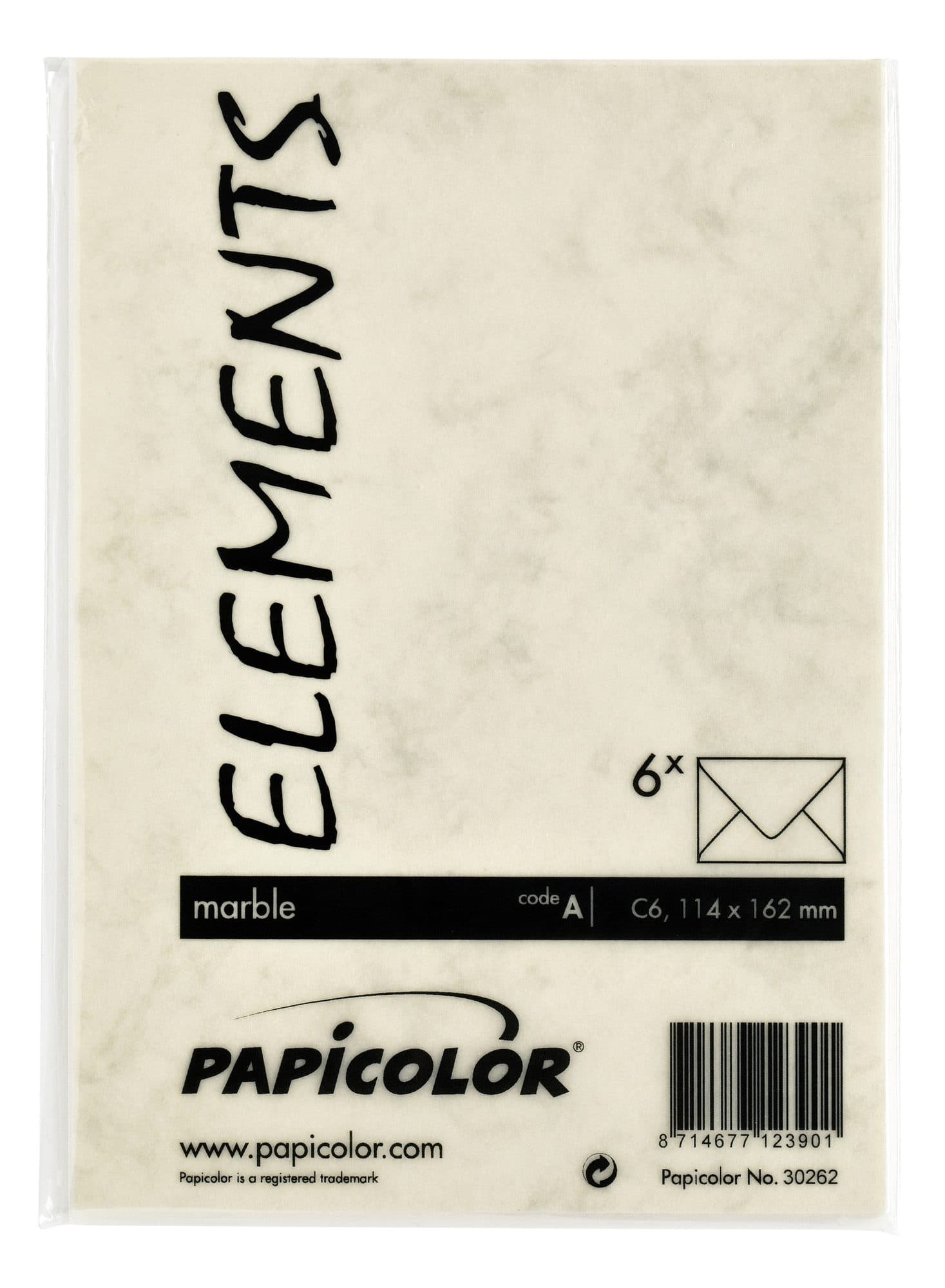 Envelop Papicolor C6 114x162mm marble ivoor pak à 6 stuks 3