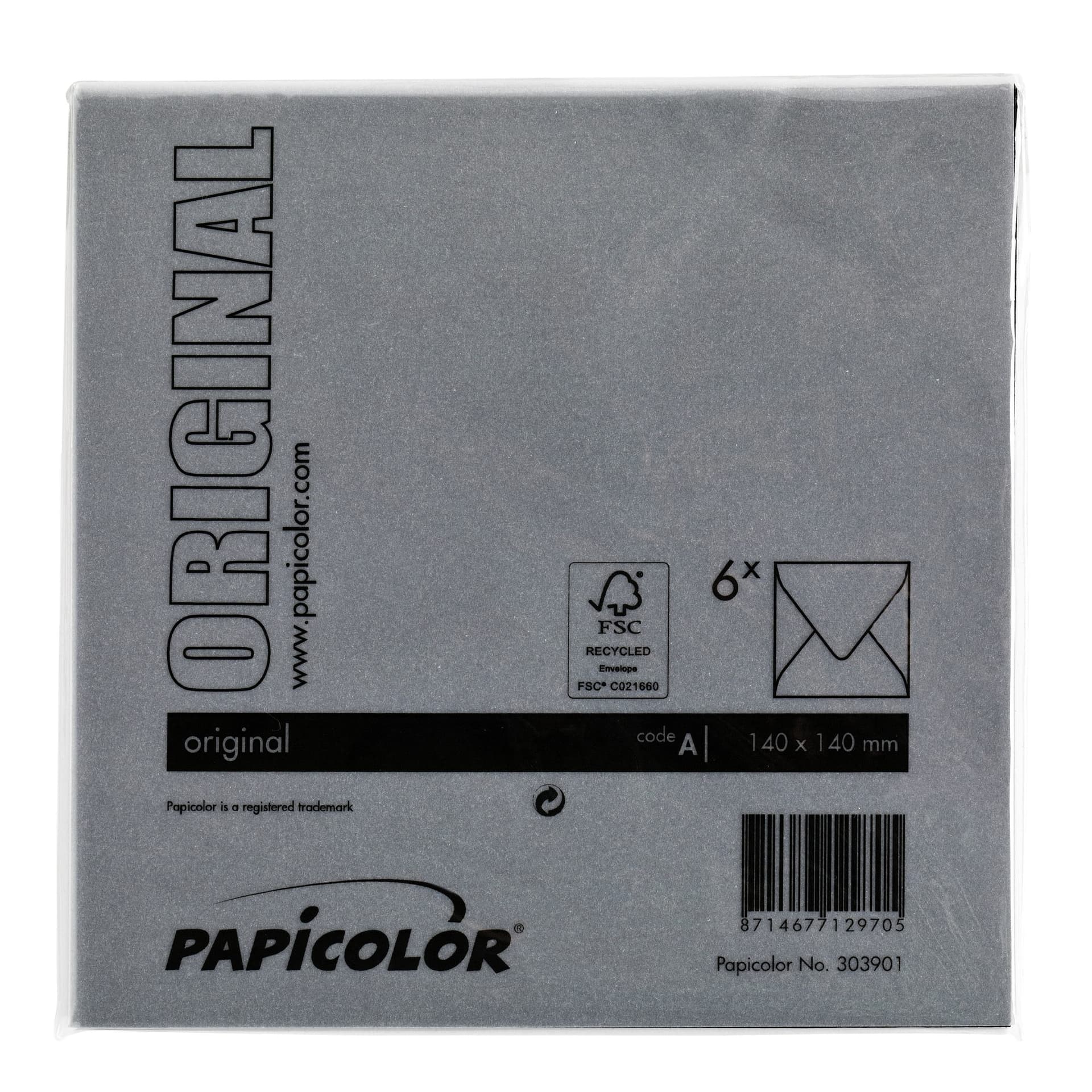 Envelop Papicolor 140x140mm ravenzwart pak à 6 stuks 3