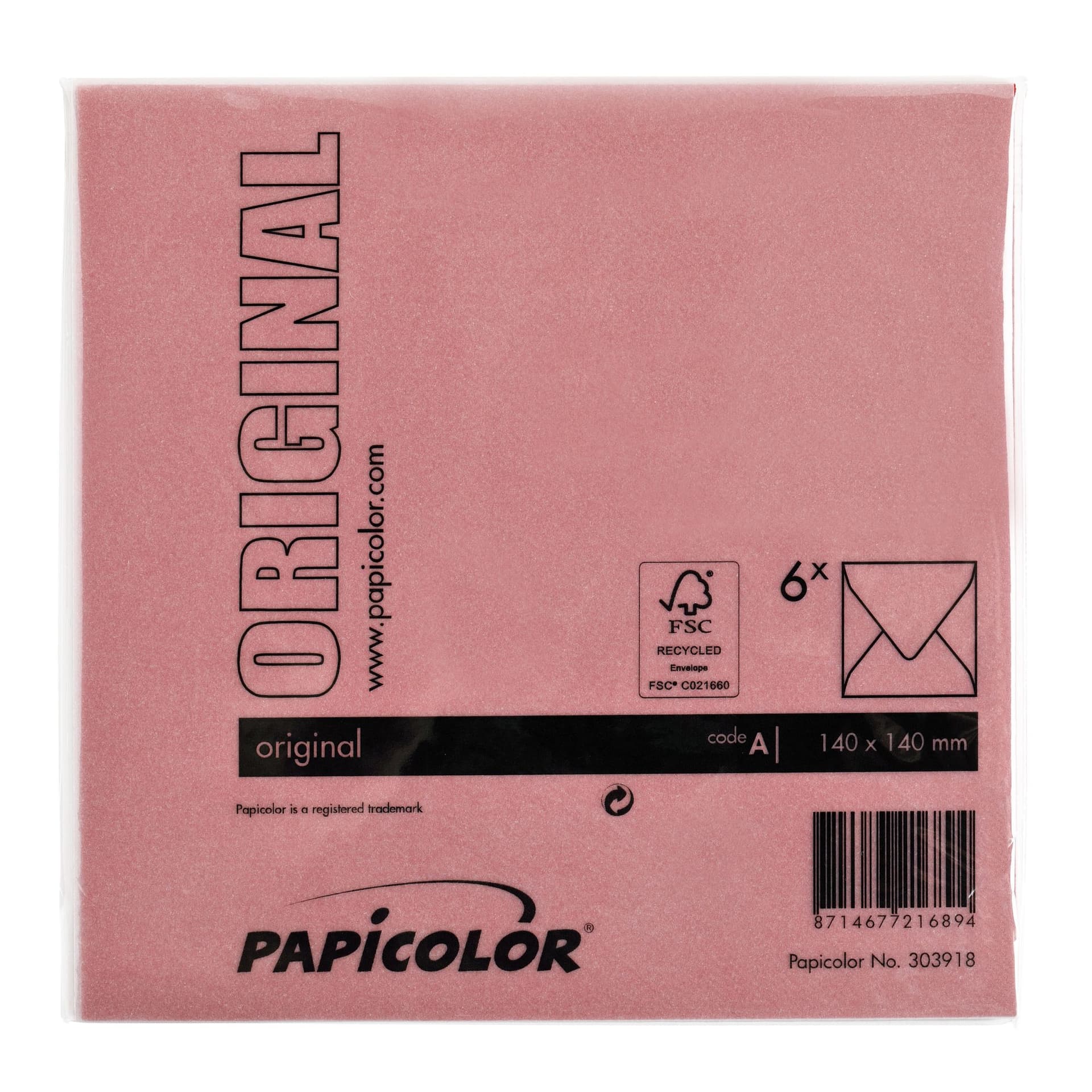 Envelop Papicolor 140x140mm rood pak à 6 stuks 3
