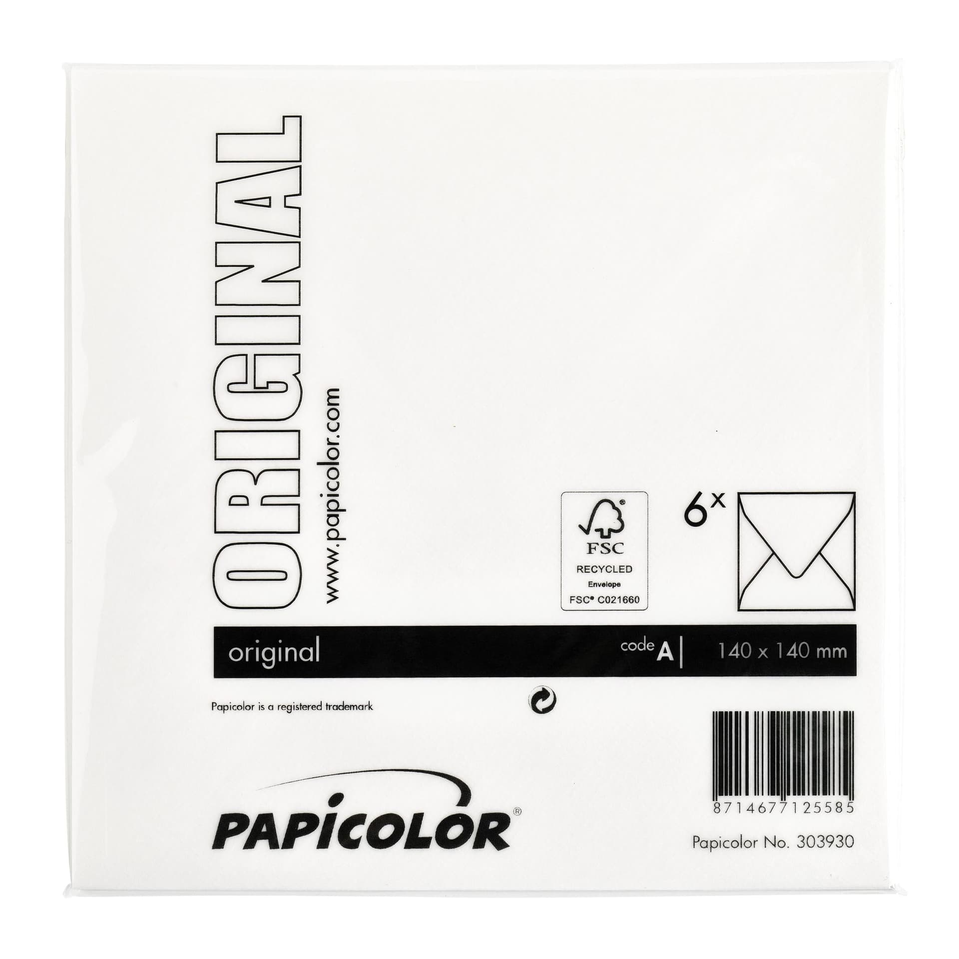 Envelop Papicolor 140x140mm hagelwit pak à 6 stuks 3