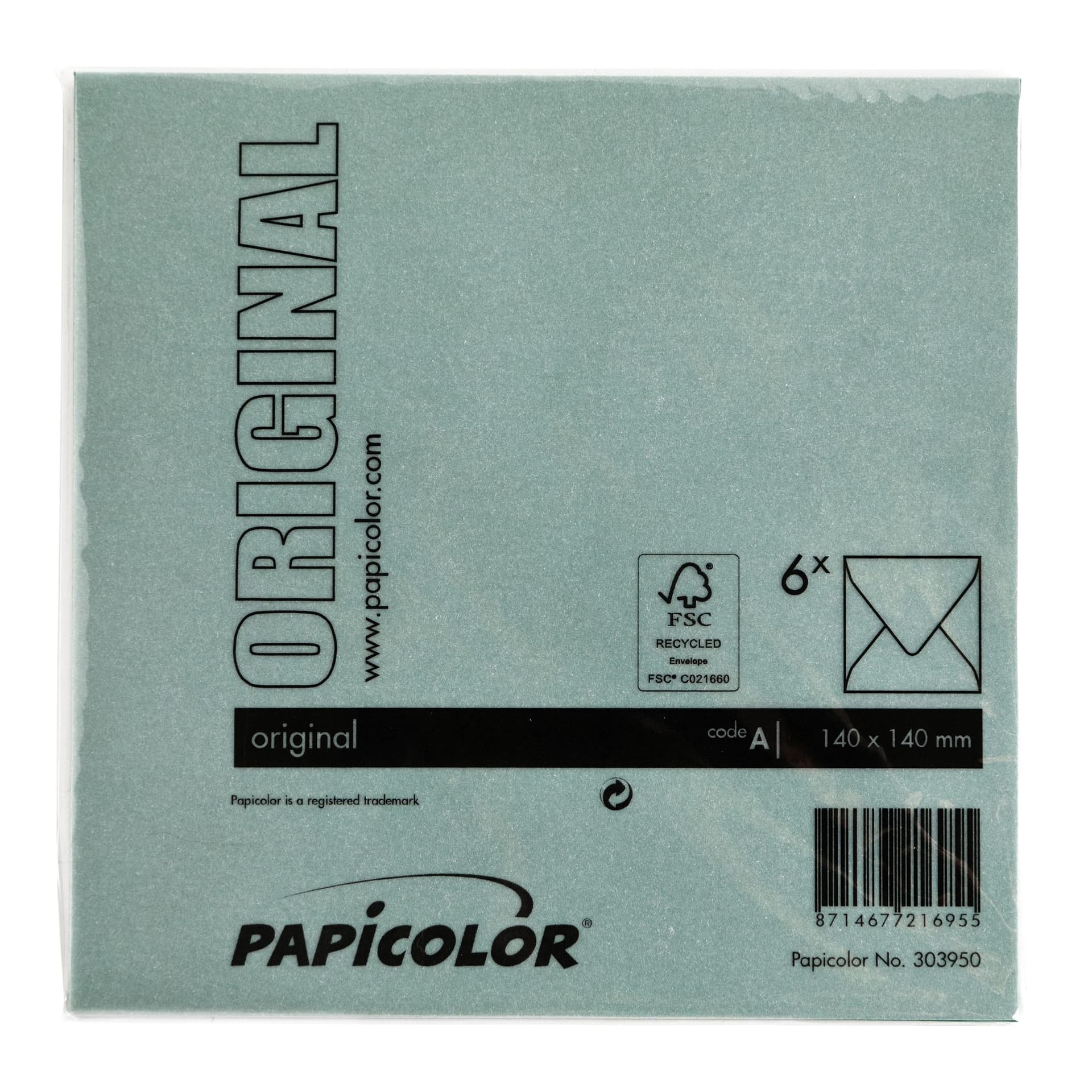 Envelop Papicolor 140x140mm dennengroen pak à 6 stuks 3