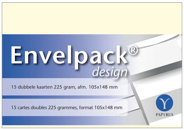 Dubbele kaart Papyrus Envelpack Design A6 105x148mm ivoor 894450 15 stuks