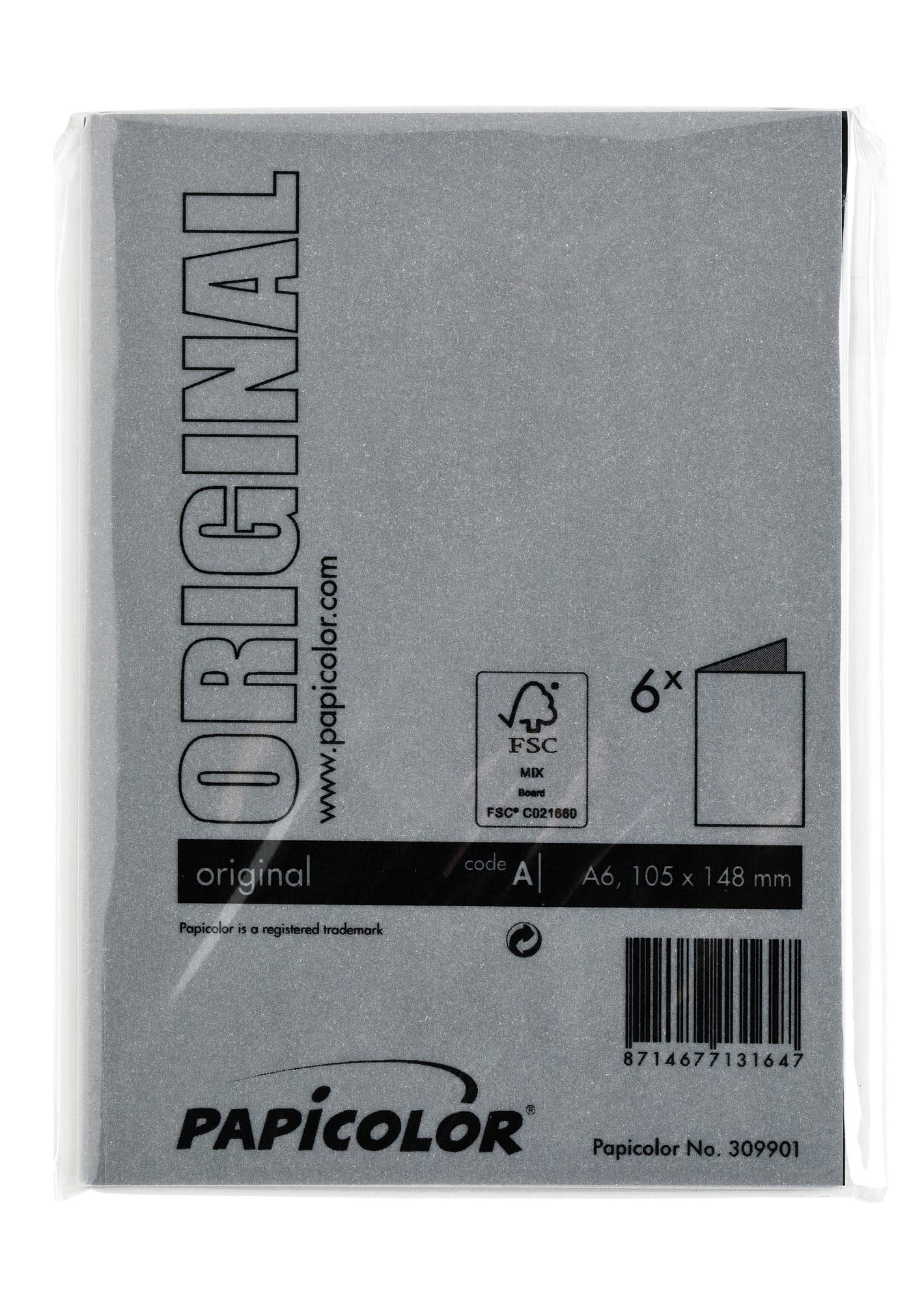 Correspondentiekaart Papicolor dubbel 105x148mm ravenzwart pak à 6 stuks 3