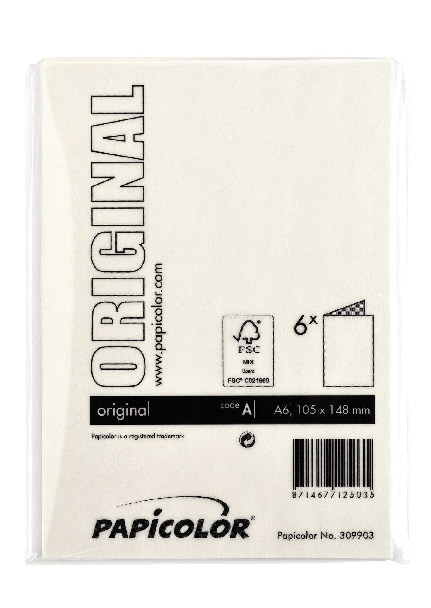 Correspondentiekaart Papicolor dubbel 105x148mm anjerwit pak à 6 stuks 3