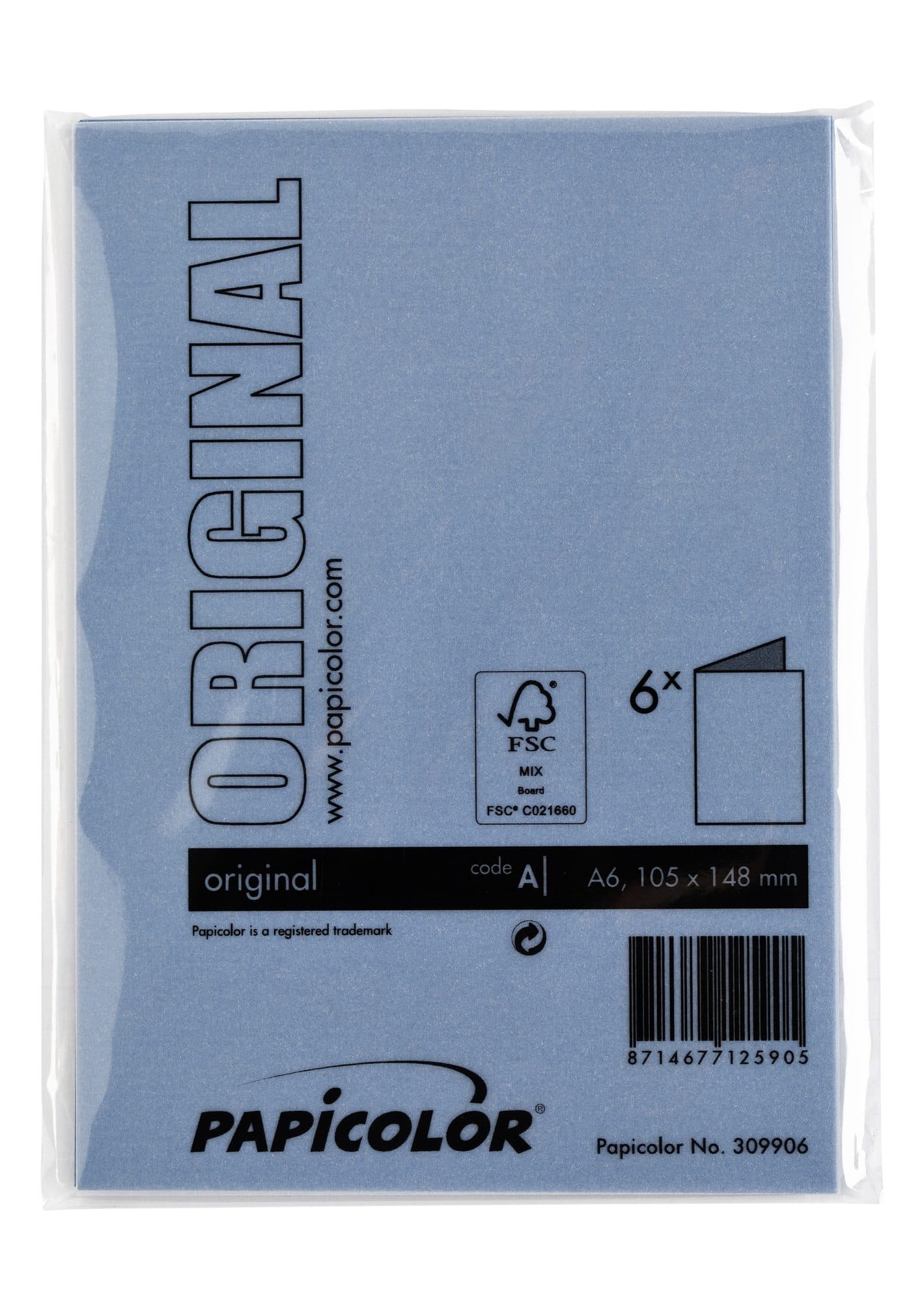 Correspondentiekaart Papicolor dubbel 105x148mm donkerblauw pak à 6 stuks 3