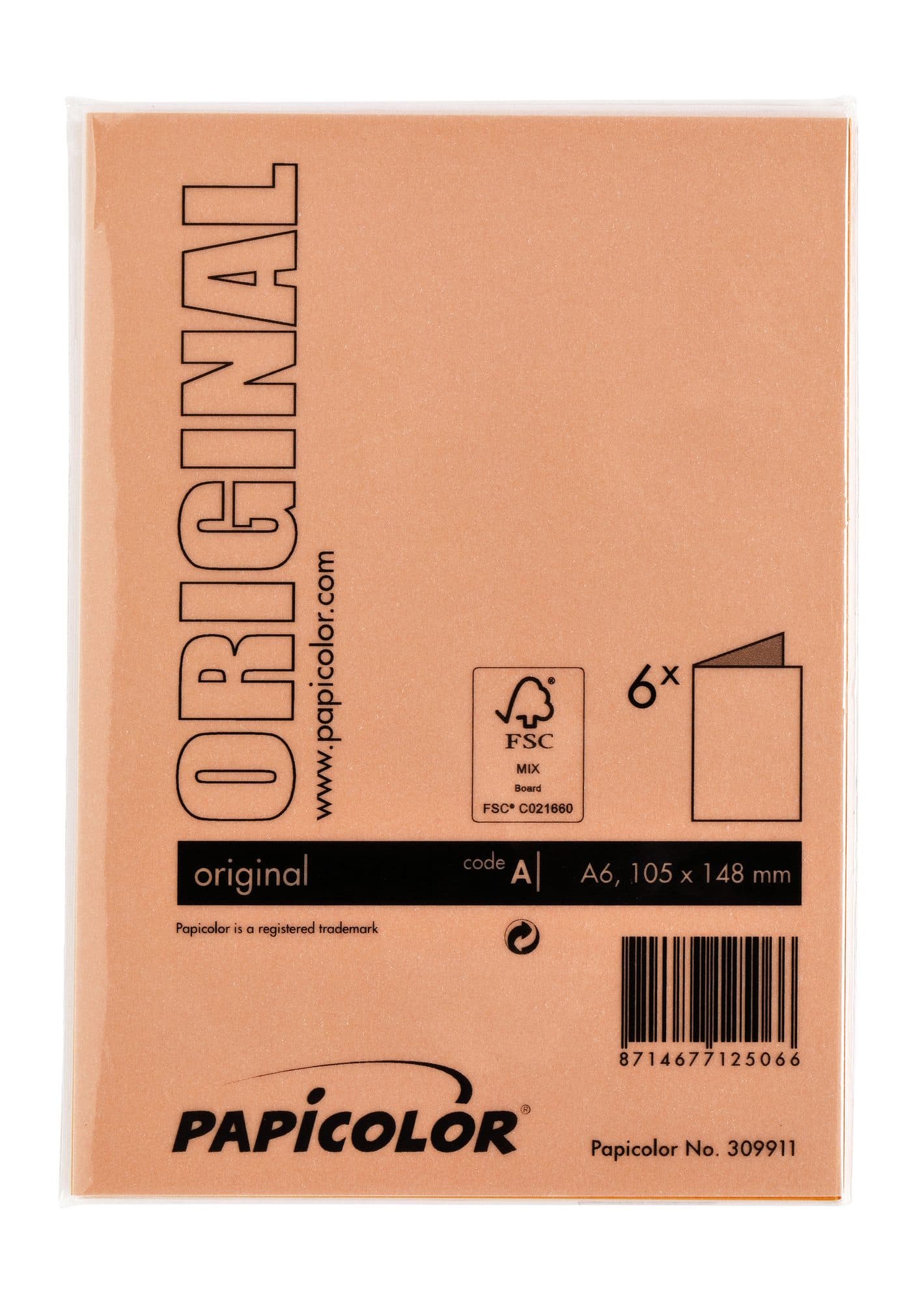 Correspondentiekaart Papicolor dubbel 105x148mm oranje pak à 6 stuks 3