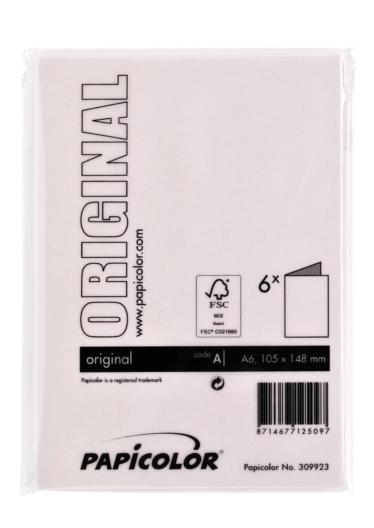 Correspondentiekaart Papicolor dubbel 105x148mm lichtroze pak à 6 stuks 3