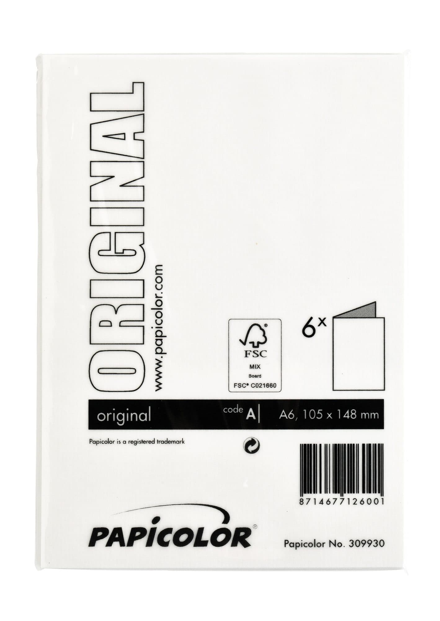 Correspondentiekaart Papicolor dubbel 105x148mm hagelwit pak à 6 stuks 3