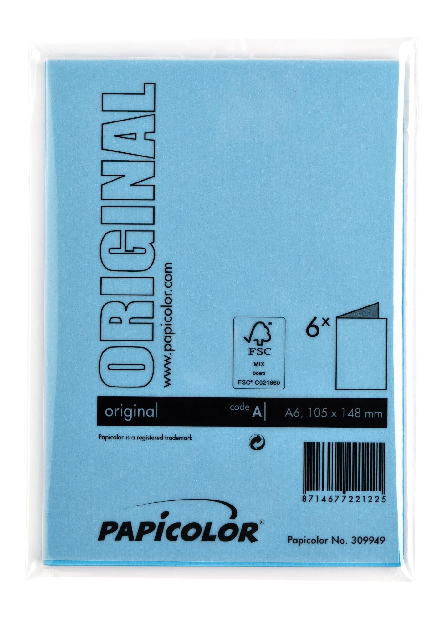 Correspondentiekaart Papicolor dubbel 105x148mm hemelsblauw pak à 6 stuks 3