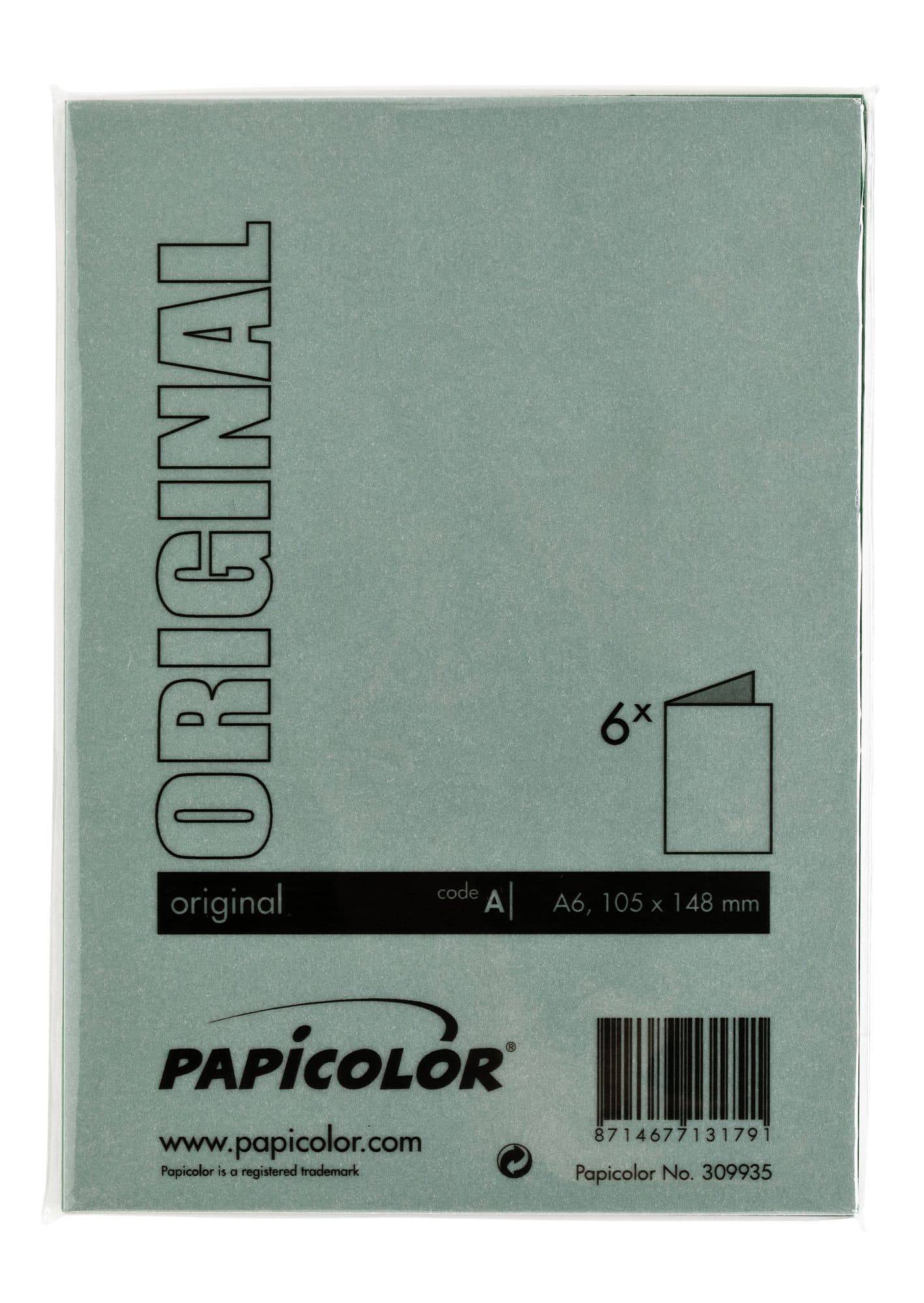 Correspondentiekaart Papicolor dubbel 105x148mm dennengroen pak à 6 stuks 3