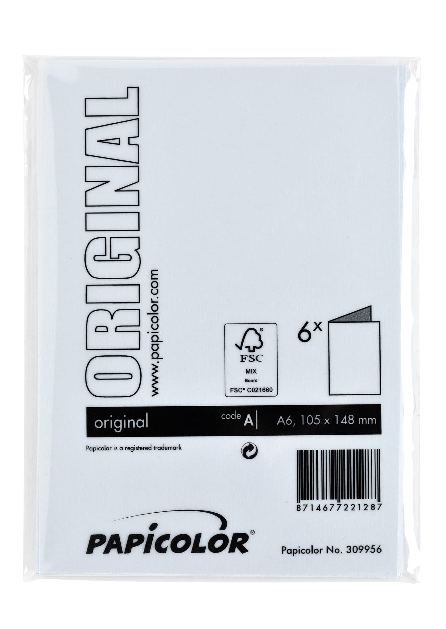 Correspondentiekaart Papicolor dubbel 105x148mm babyblauw pak à 6 stuks 3