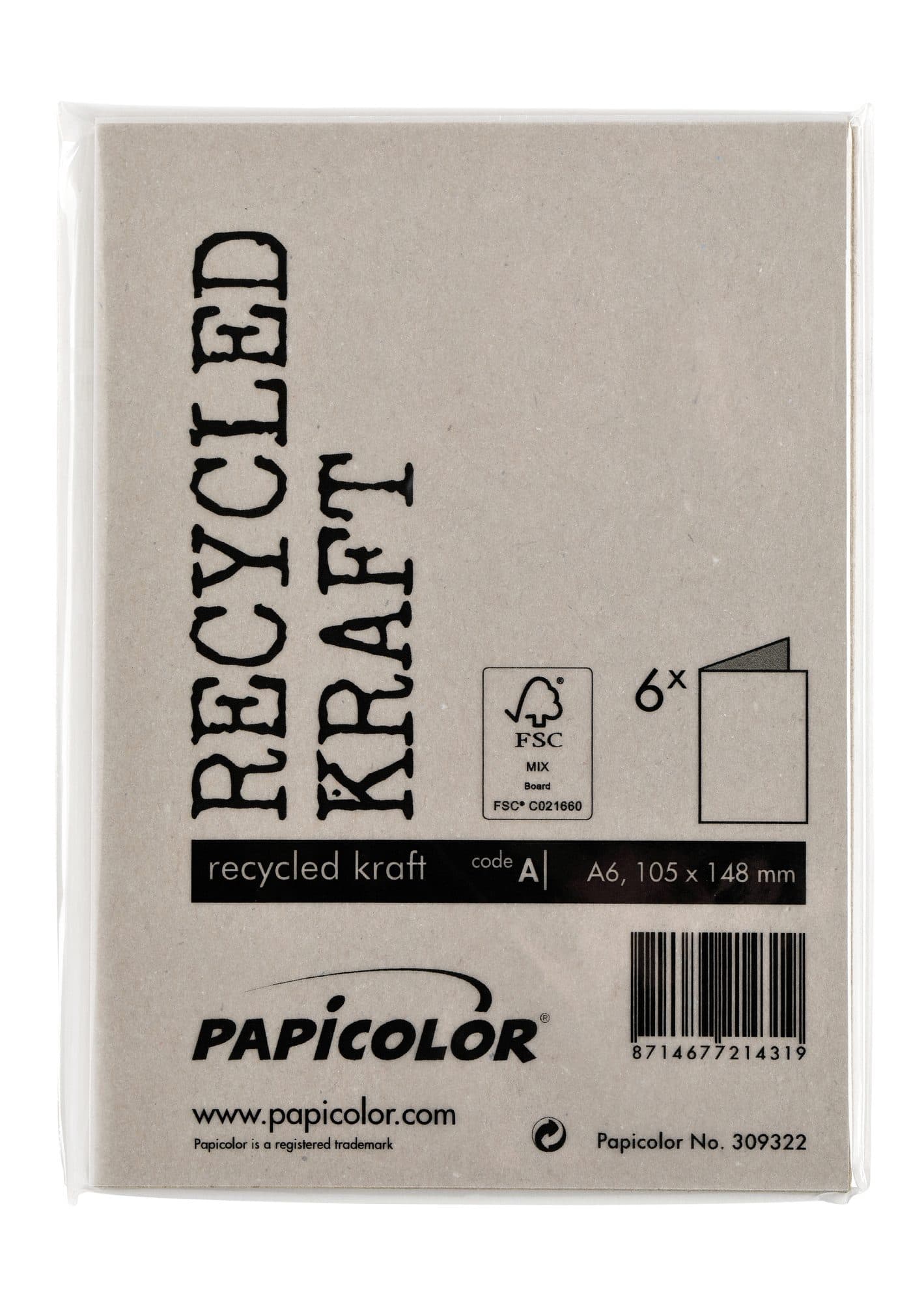 Correspondentiekaart Papicolor dubbel 105x148mm kraft grijs pak à 6 stuks 3