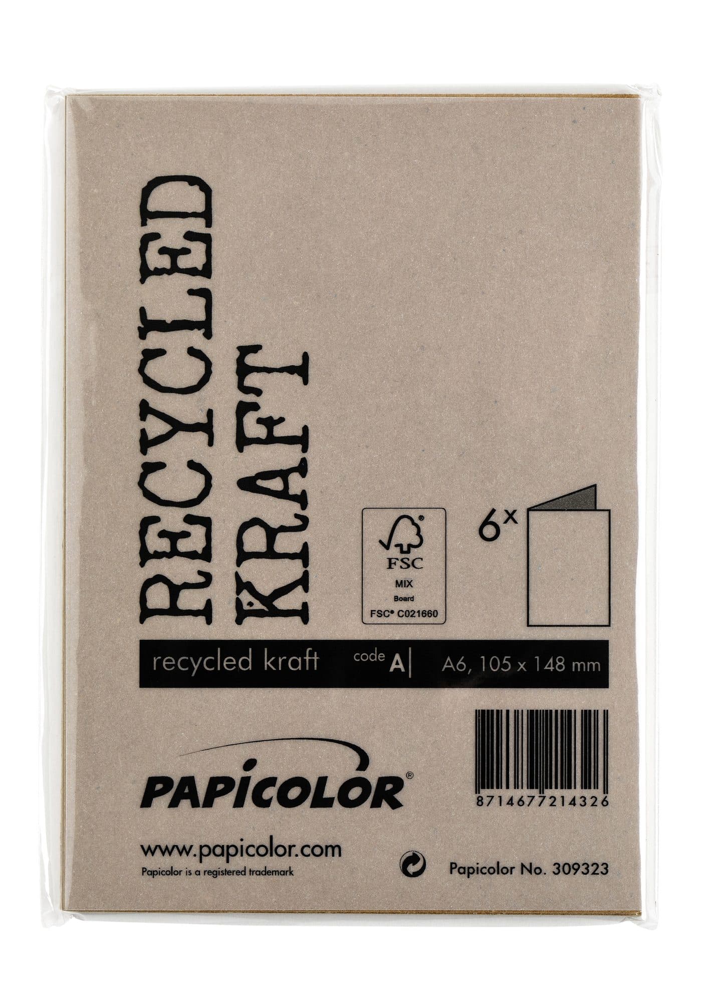 Correspondentiekaart Papicolor dubbel 105x148mm bruin pak à 6 stuks 3