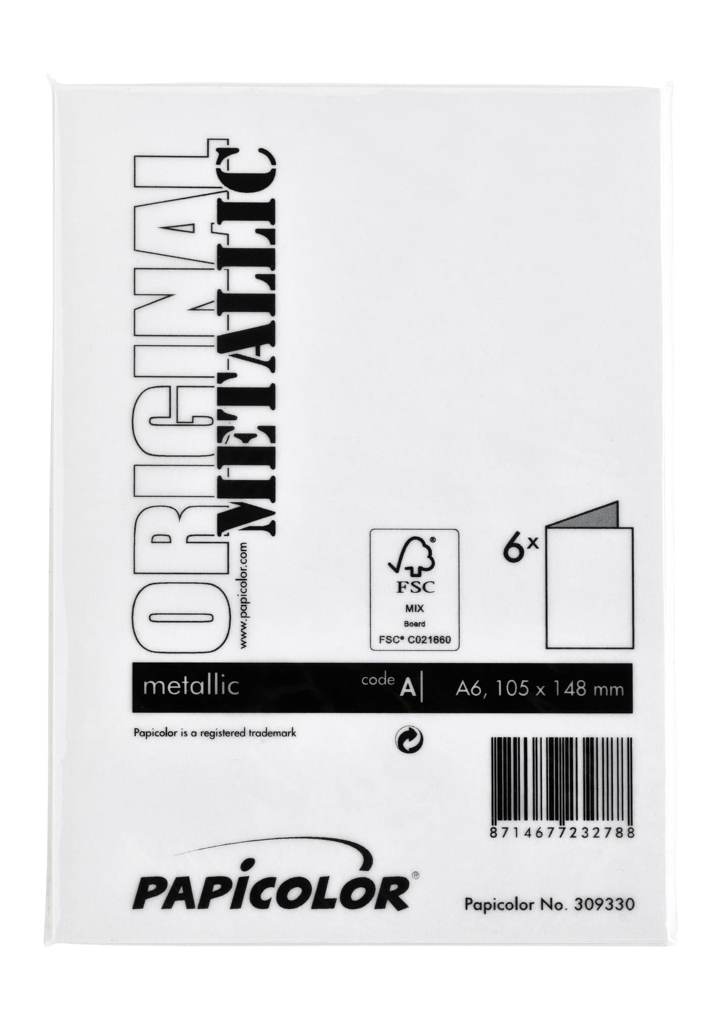 Correspondentiekaart Papicolor dubbel 105x148mm metallic parelwit pak à 6 stuks 3