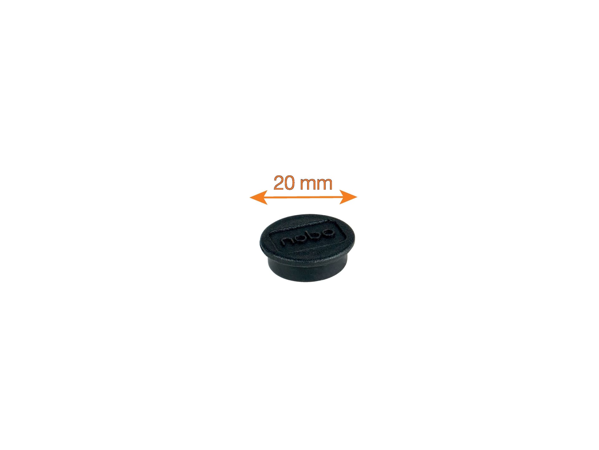 Magneet Nobo 20mm zwart 8 stuks 2