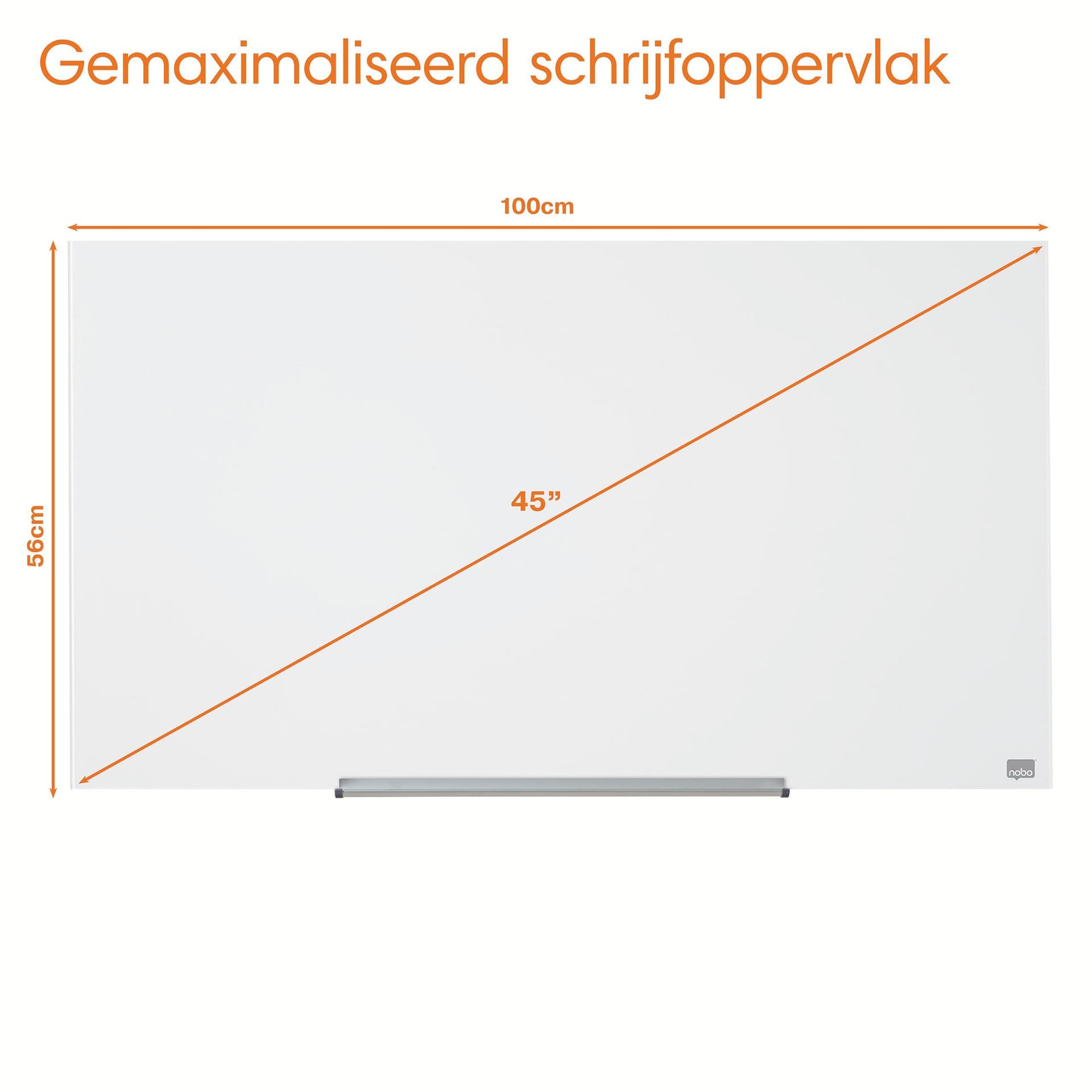 Glasbord Nobo Impression Pro 99,3x55,9cm briljant wit 3