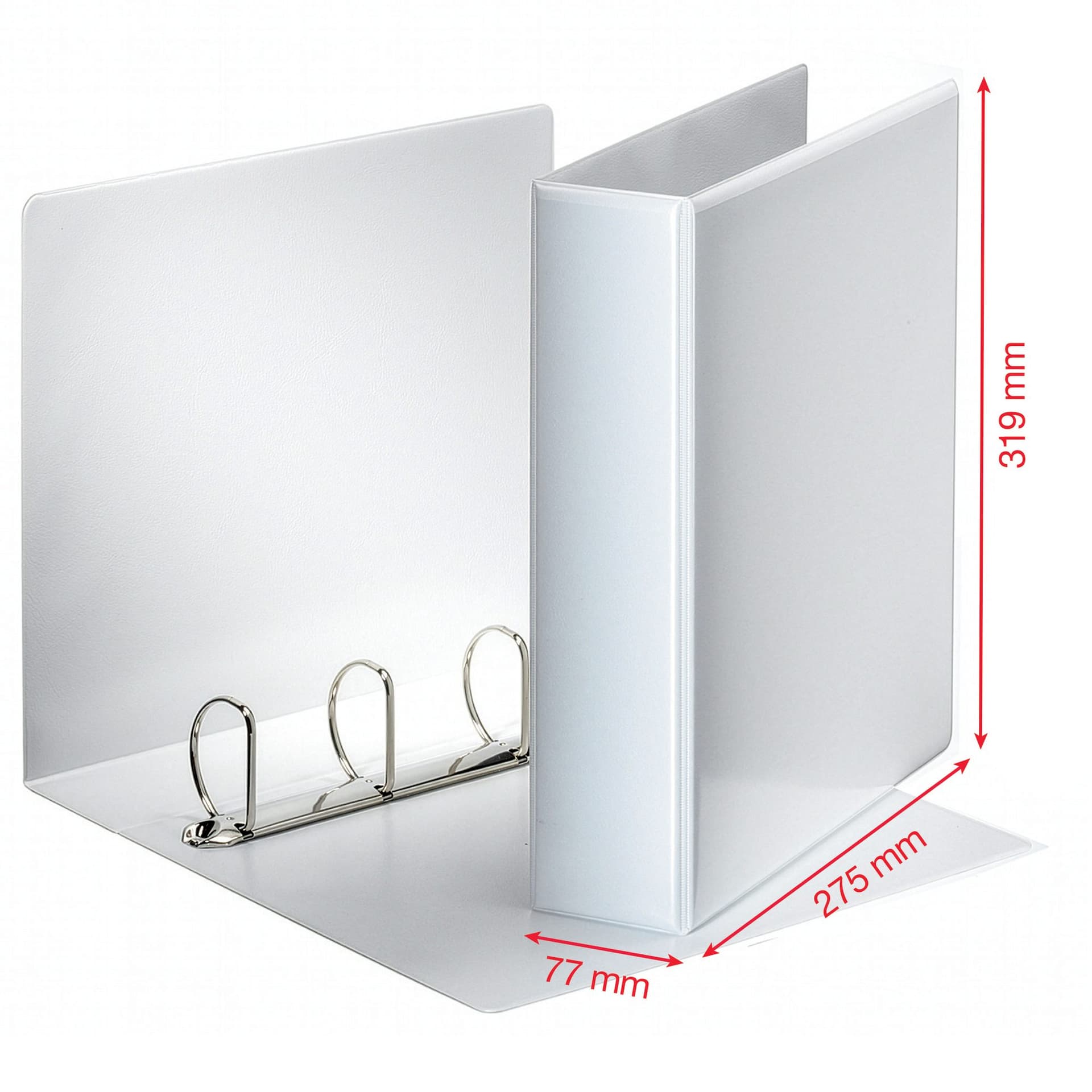 Presentatieringband Esselte Essentials panorama A4 4-rings D-mechaniek 77mm wit 3