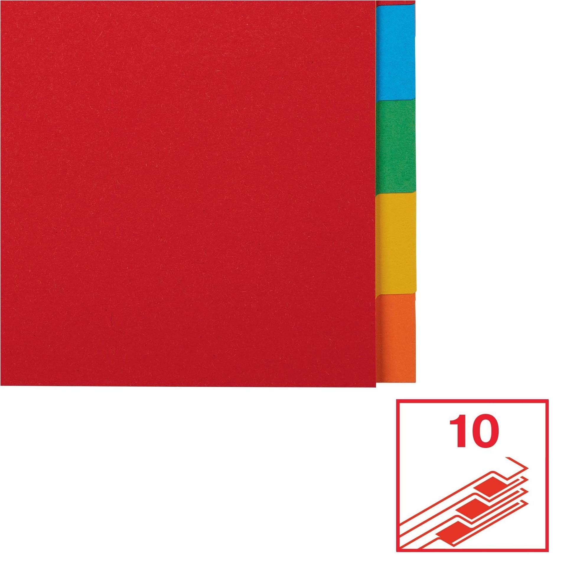 Tabbladen Esselte Economy A4 10-delig karton 11-rings assorti 4