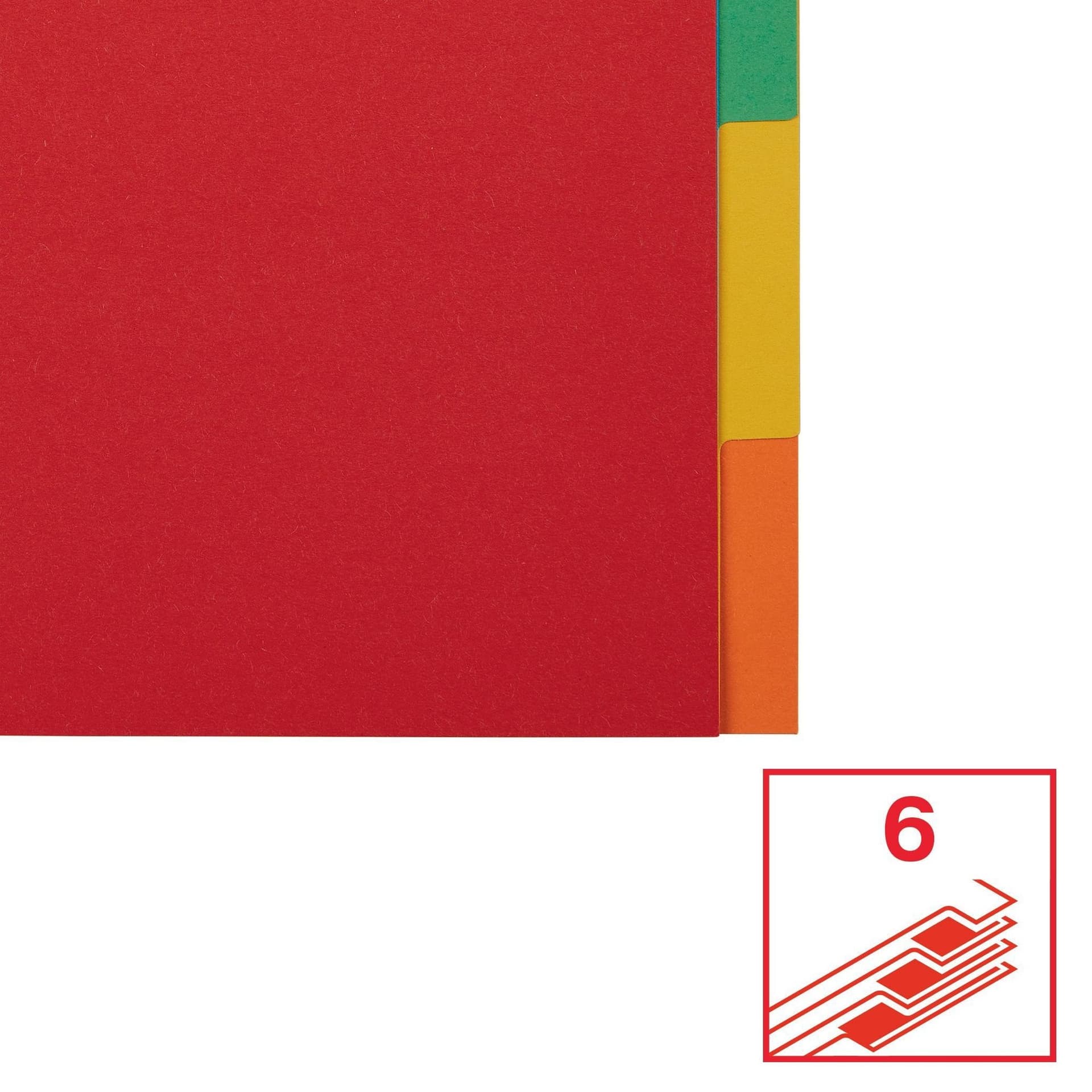 Tabbladen Esselte Economy A4 6-delig  karton 11-rings assorti 4