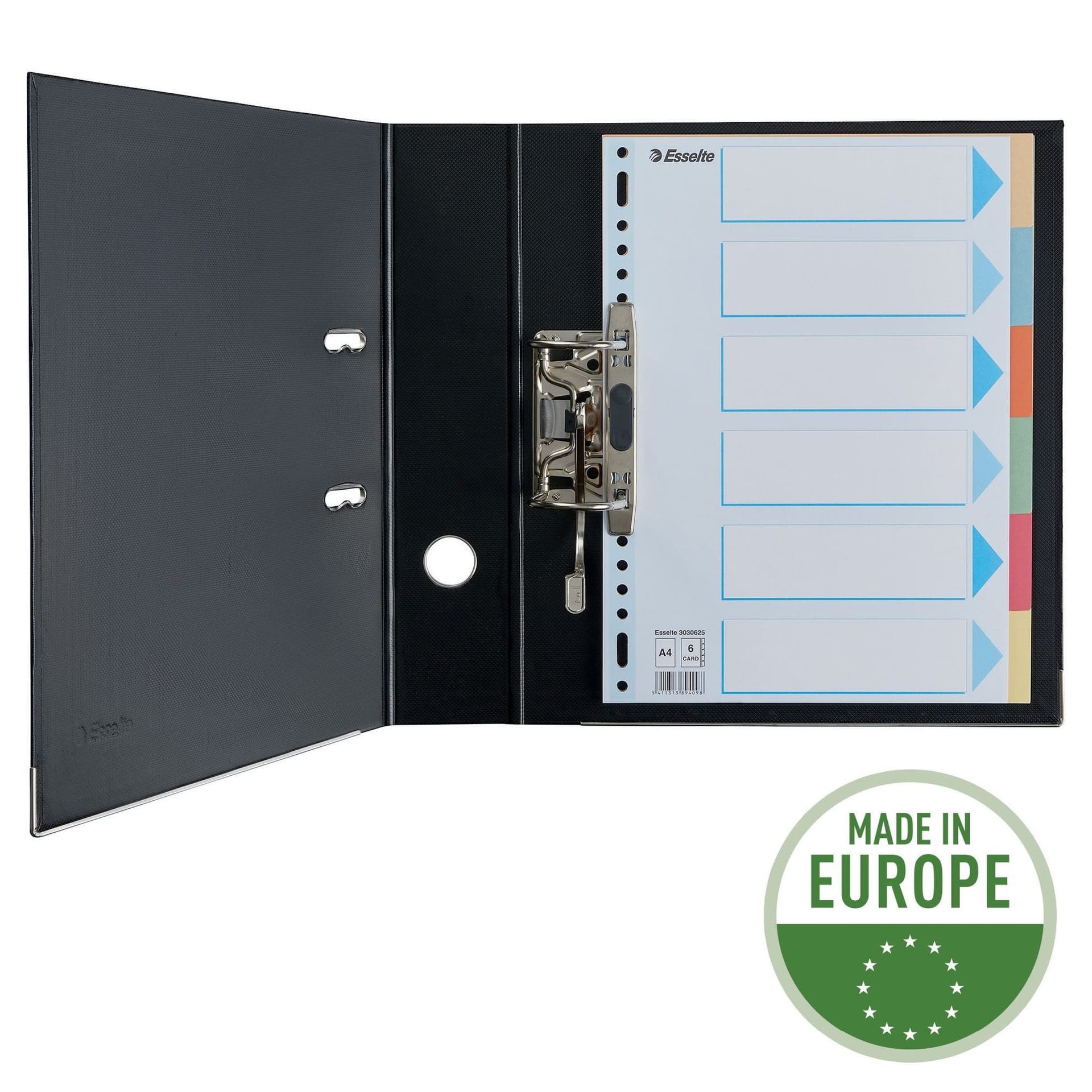 Tabbladen Esselte Premium A4 6-delig karton 23-rings assorti 6