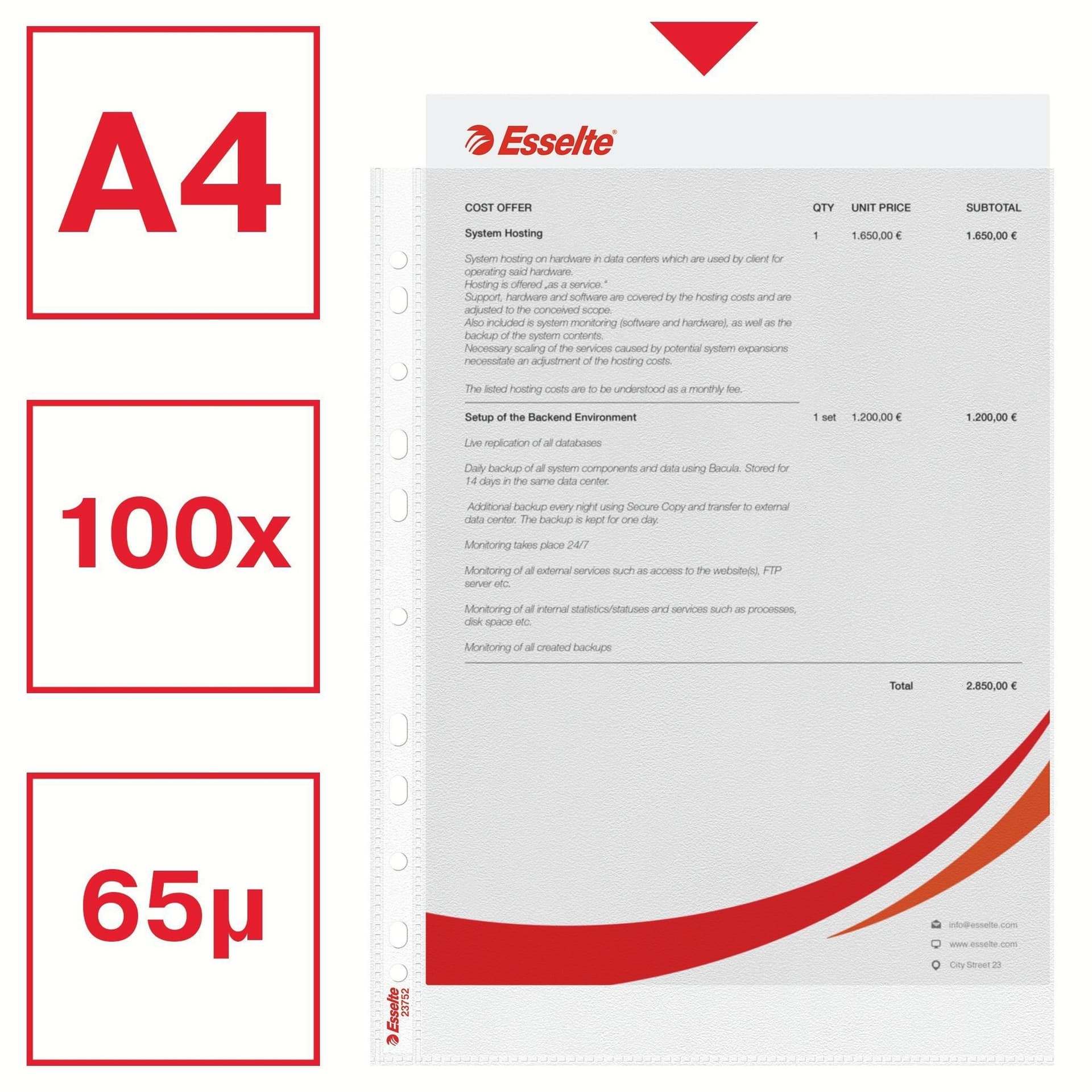 Showtas Esselte standaard 0,07mm PP A4 100 stuks 4