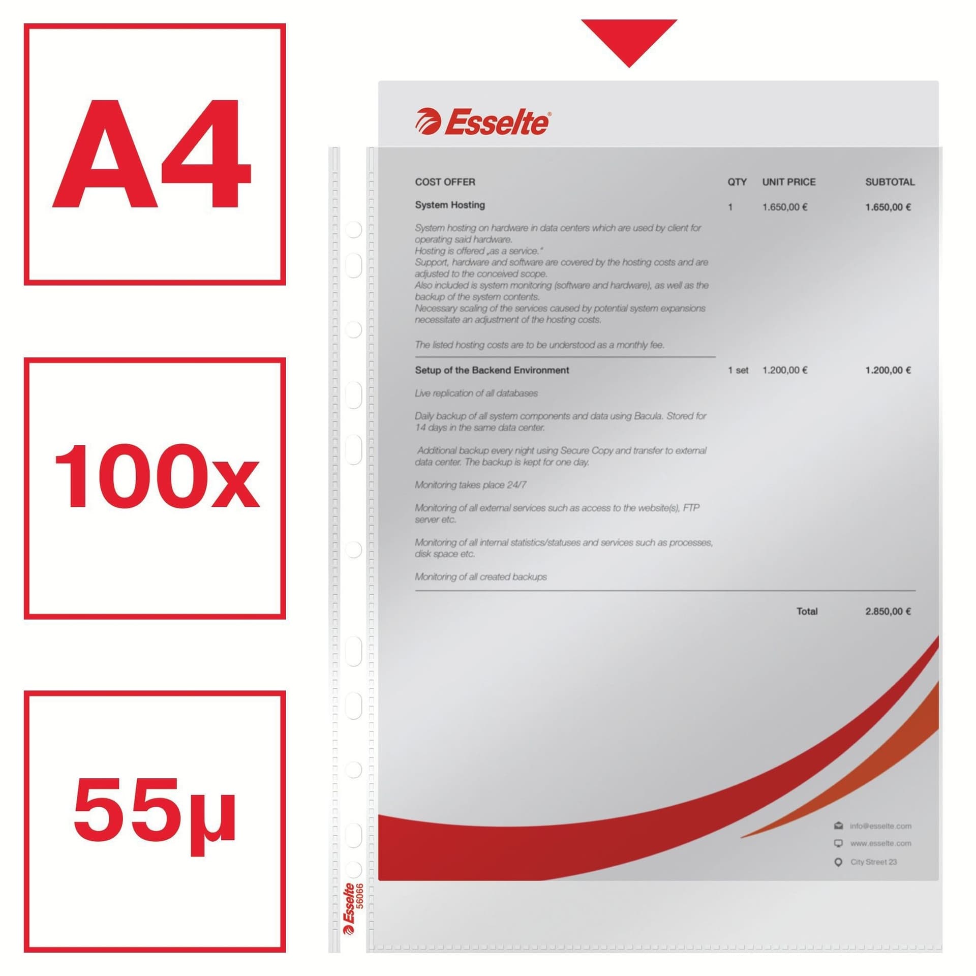 Showtas Esselte copy safe 0.06mm PP A4 glashelder 100 stuks 5