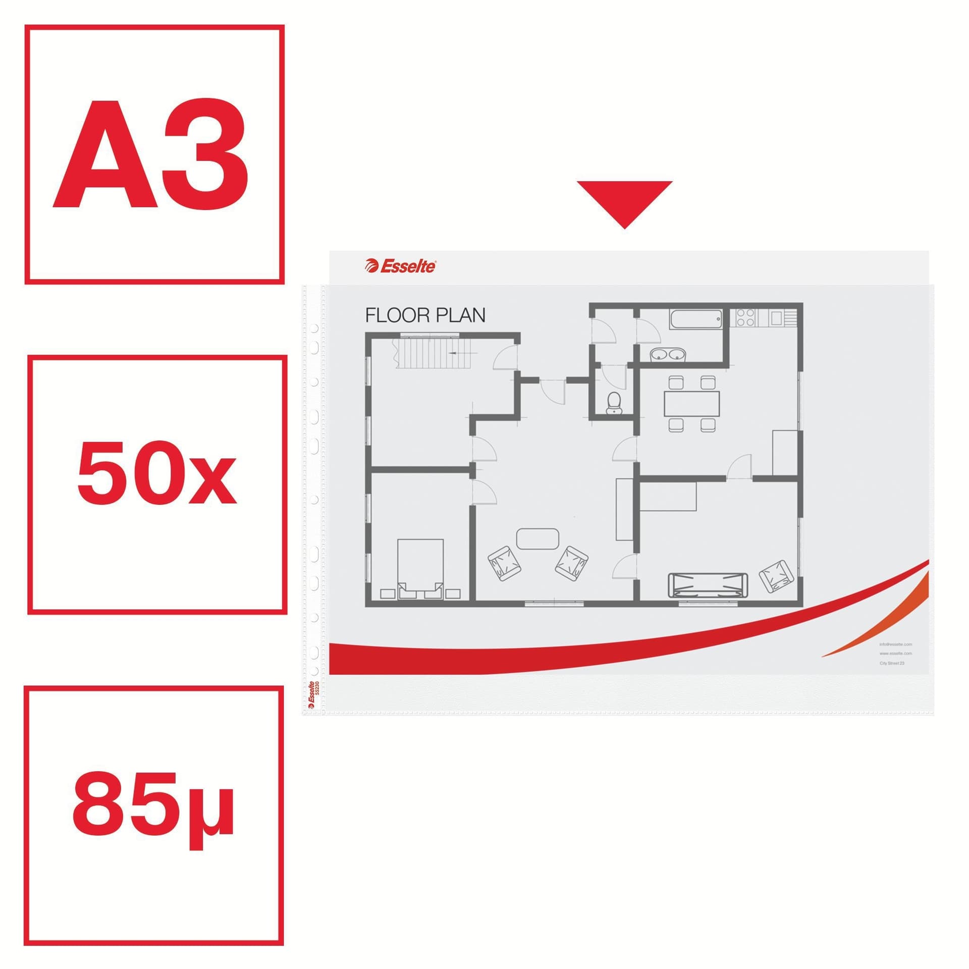 Showtas Esselte PP A3 11-gaats dwars 50 stuks 4